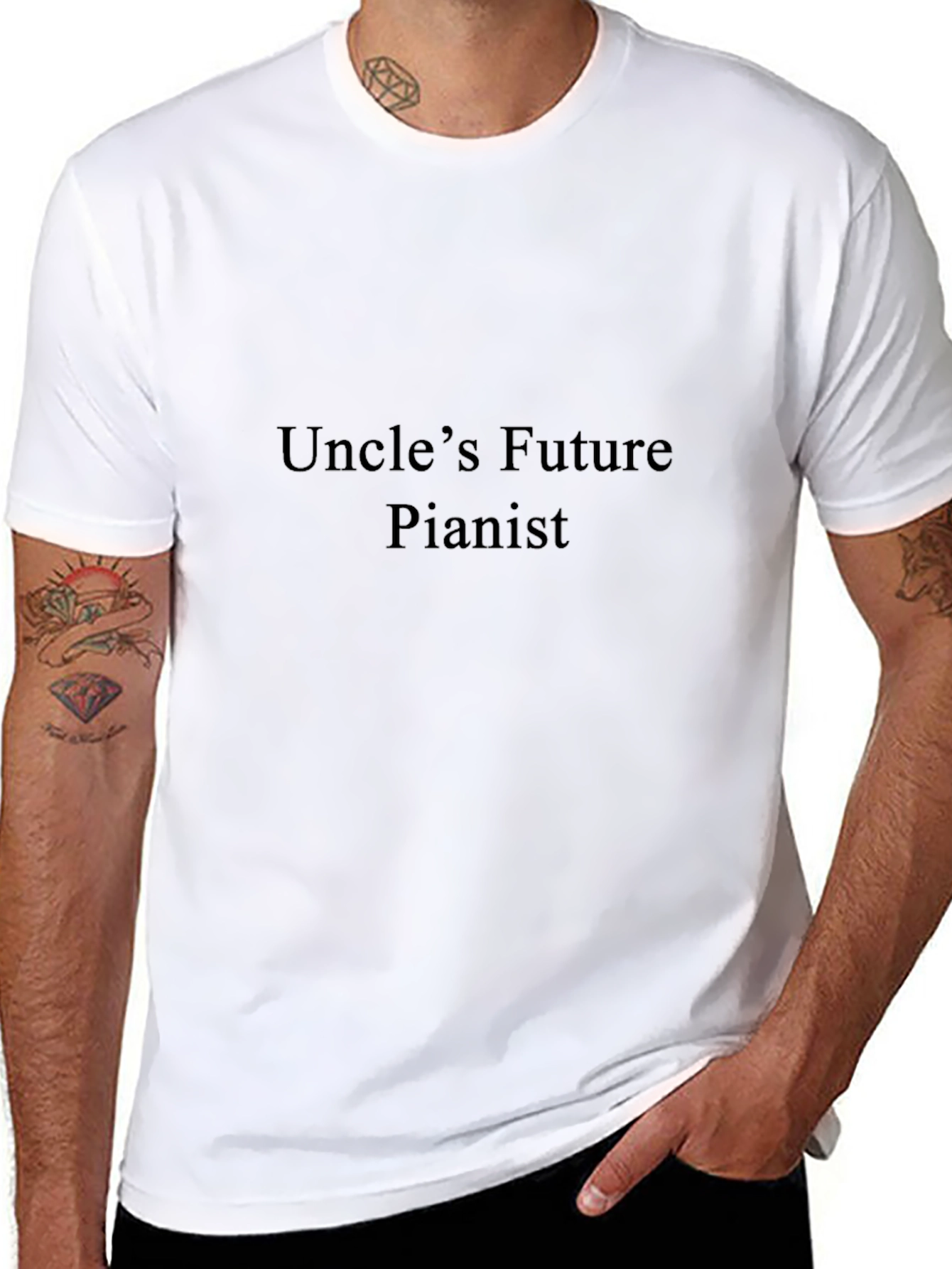 Uncles Future Pianist T-Shirt - Black Cotton Tee