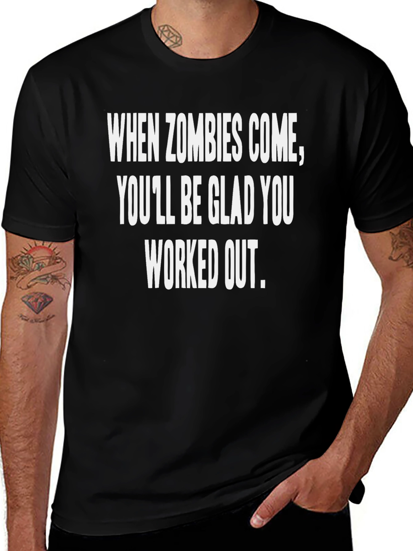 When Zombies Come Workout T-Shirt - Black