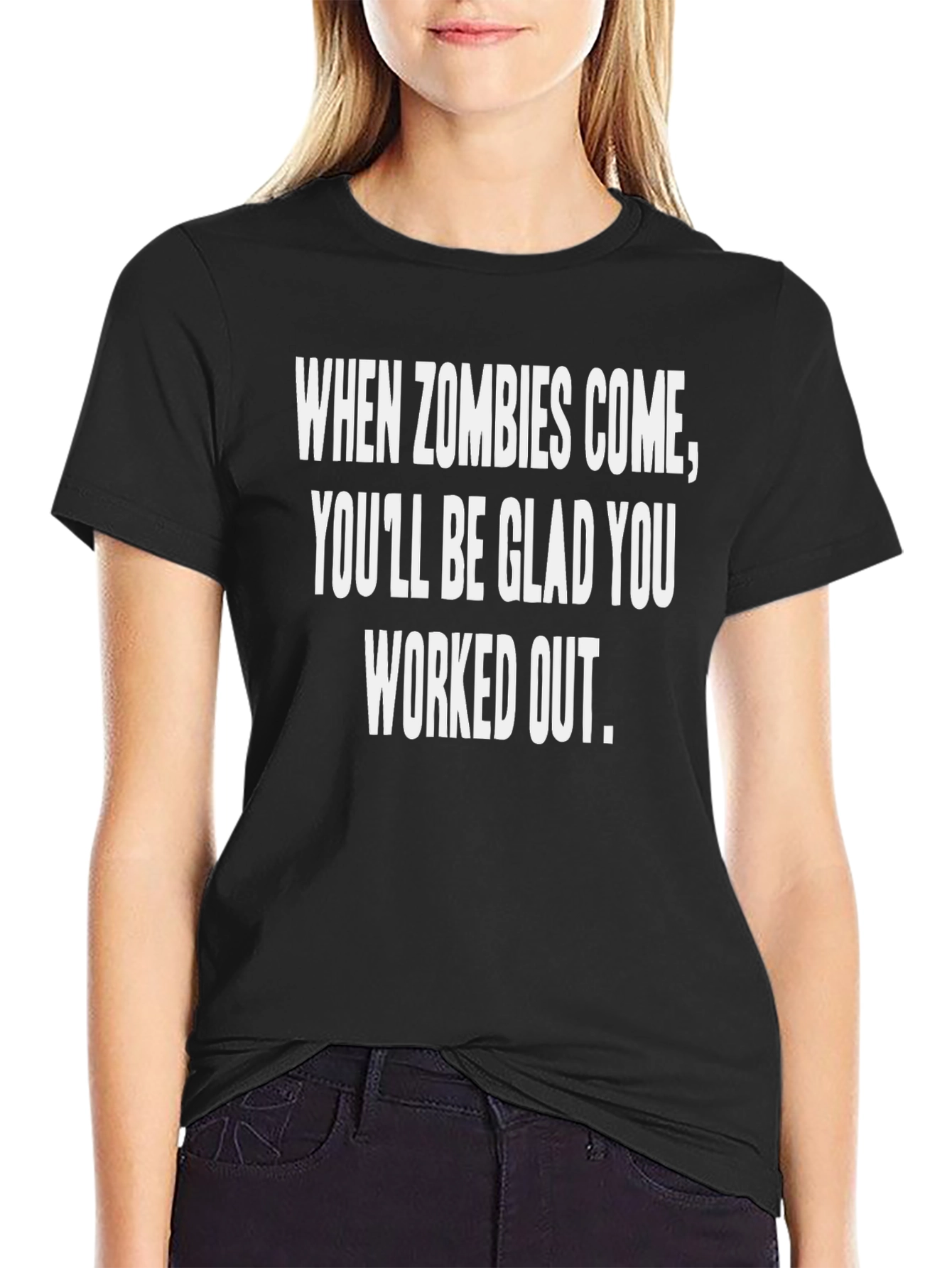When Zombies Come Workout T-Shirt - Black