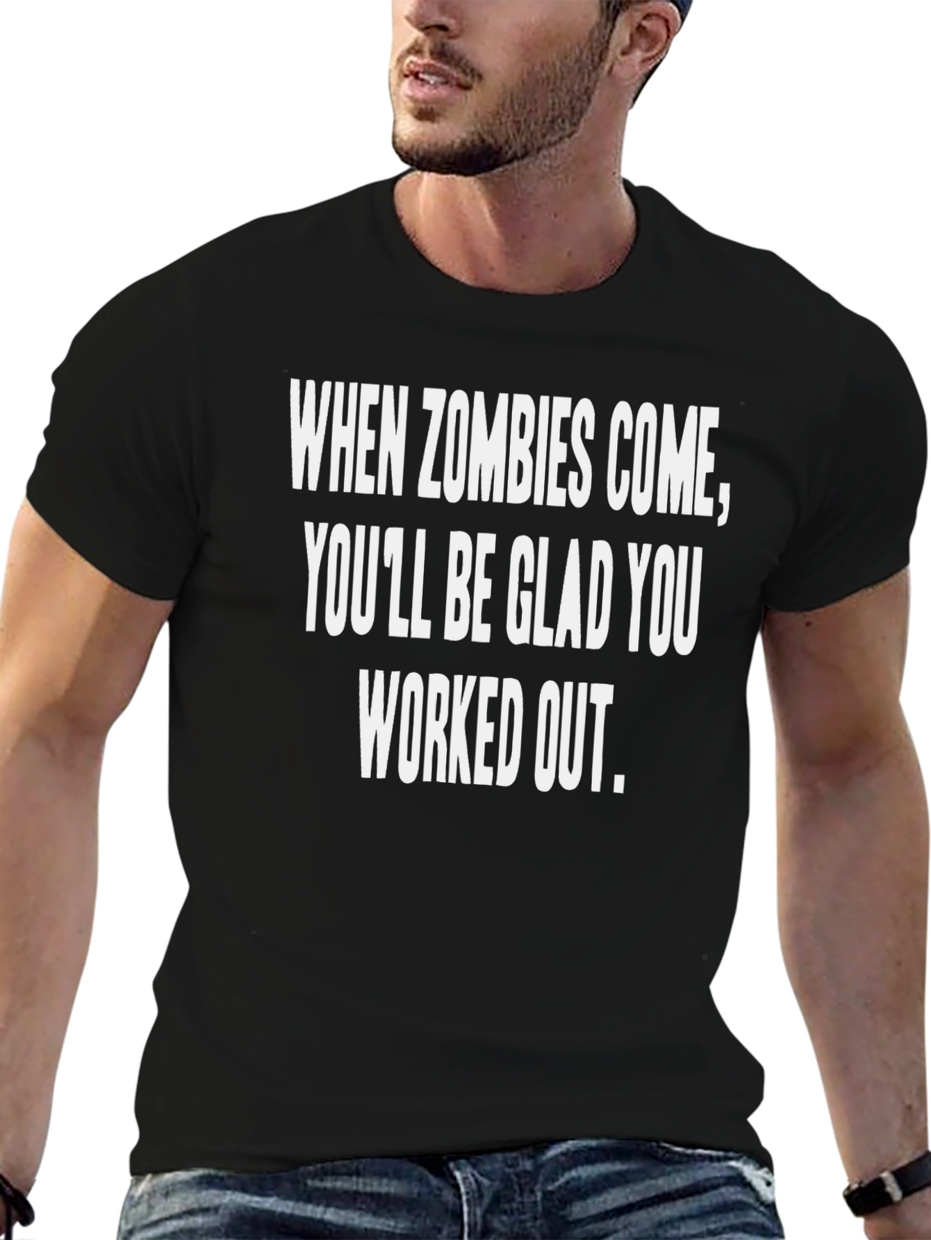 When Zombies Come Workout T-Shirt - Black
