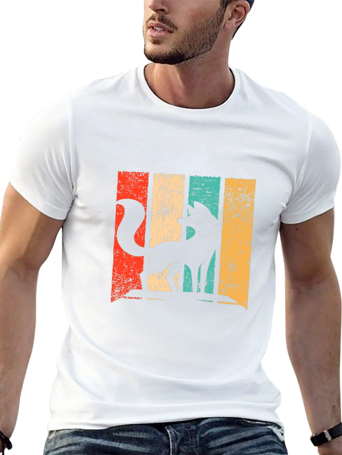 Retro Fox Graphic T-Shirt - Distressed Design