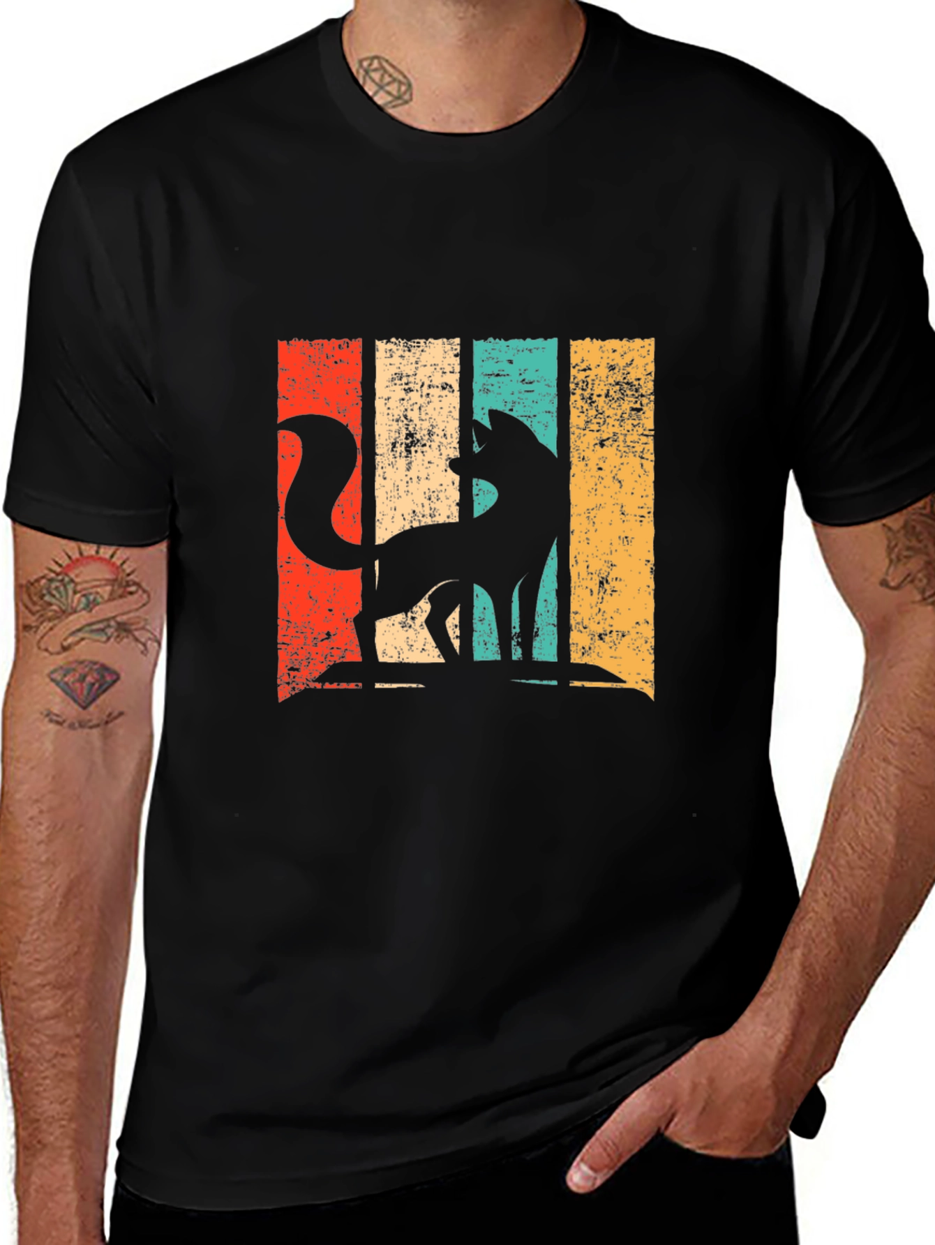 Retro Fox Graphic T-Shirt - Distressed Design