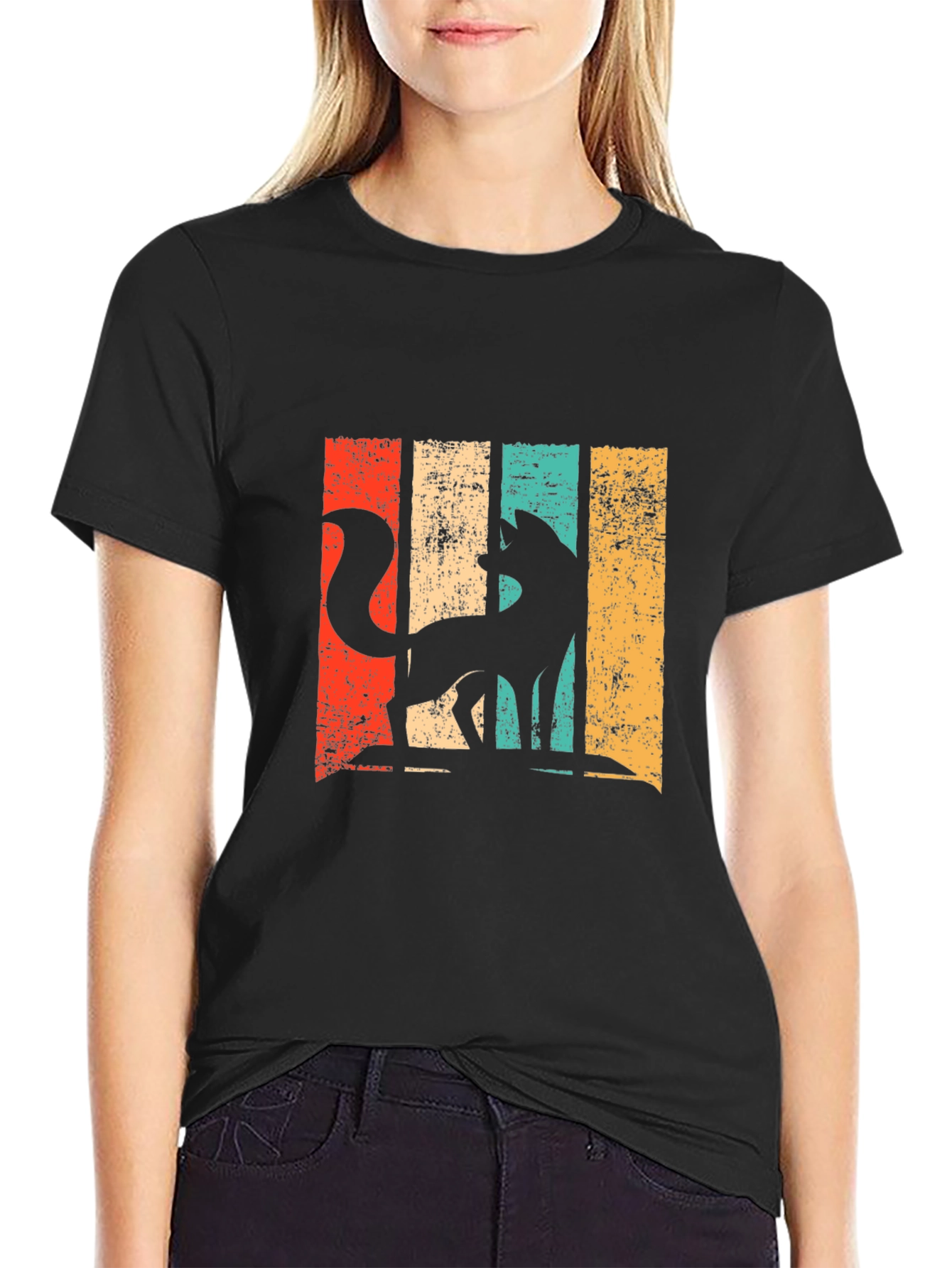 Retro Fox Graphic T-Shirt - Distressed Design