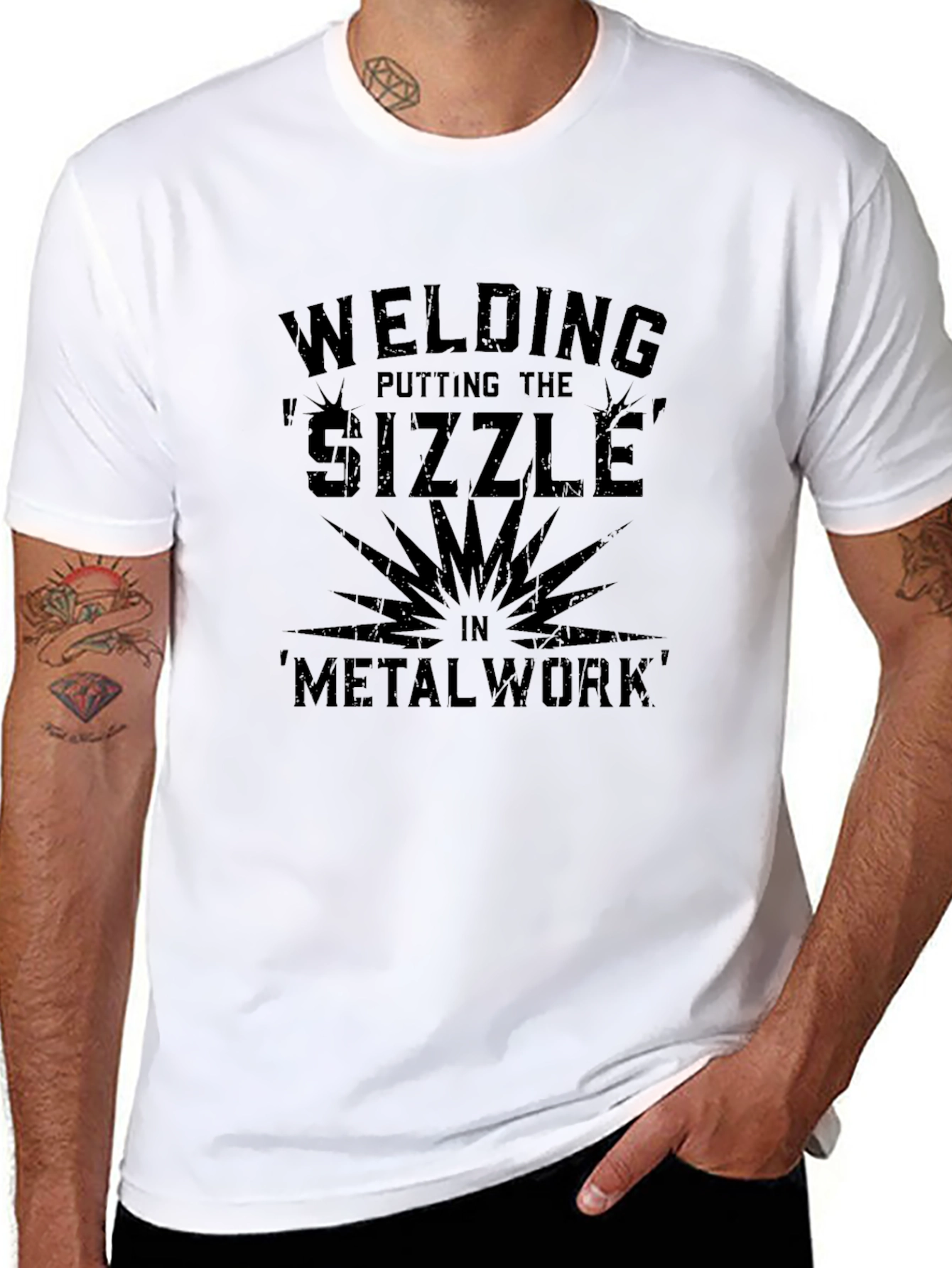 Welding Sizzle Metalwork Black T-Shirt