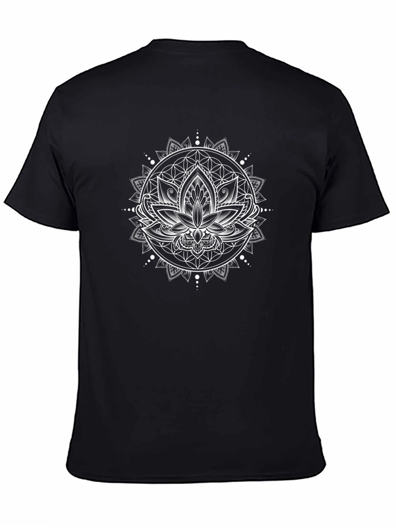Lotus Mandala Graphic Tee - Black
