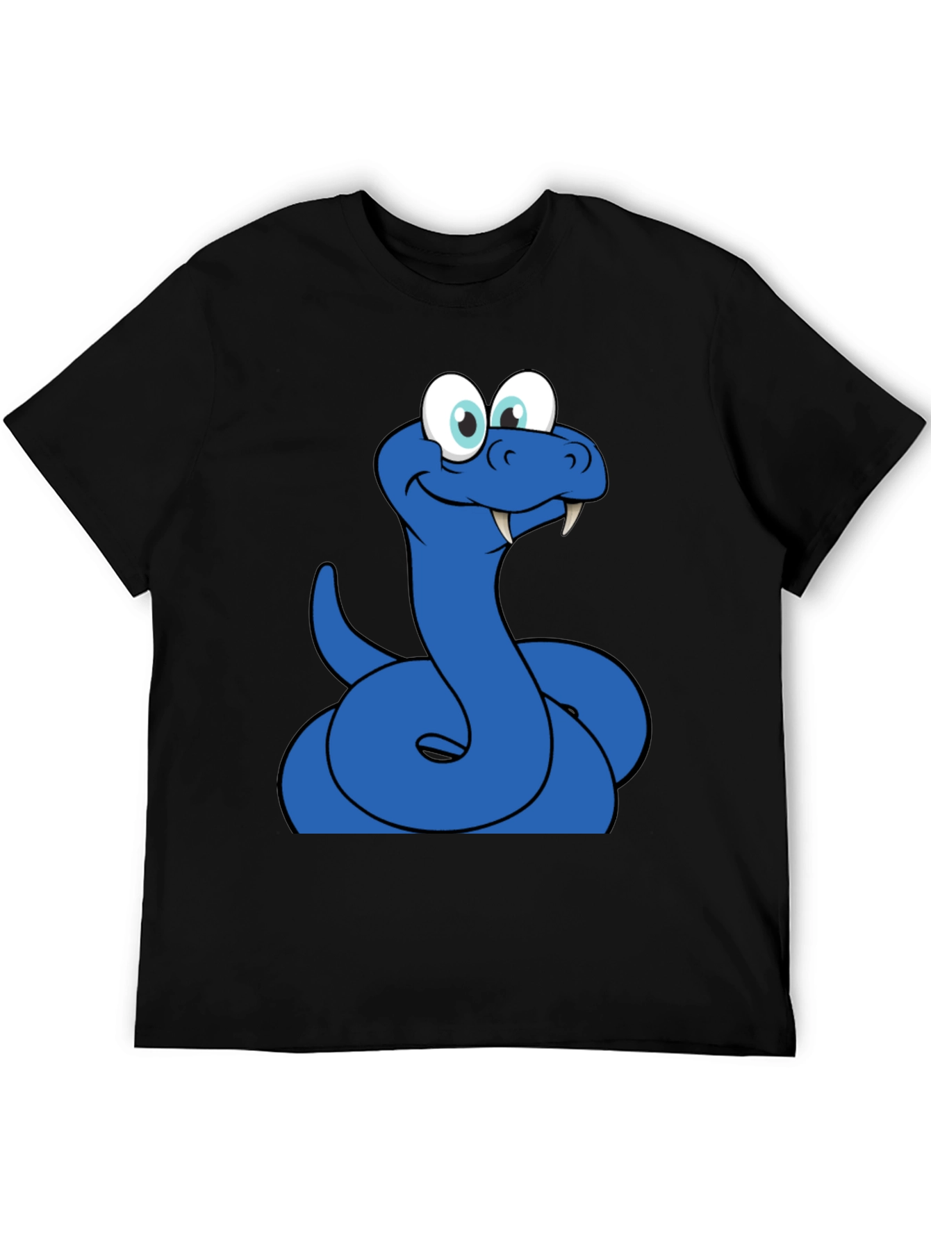 Cartoon Snake Graphic Tee - Mens Black T-Shirt