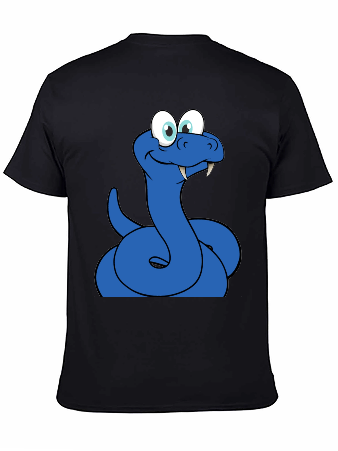 Cartoon Snake Graphic Tee - Mens Black T-Shirt