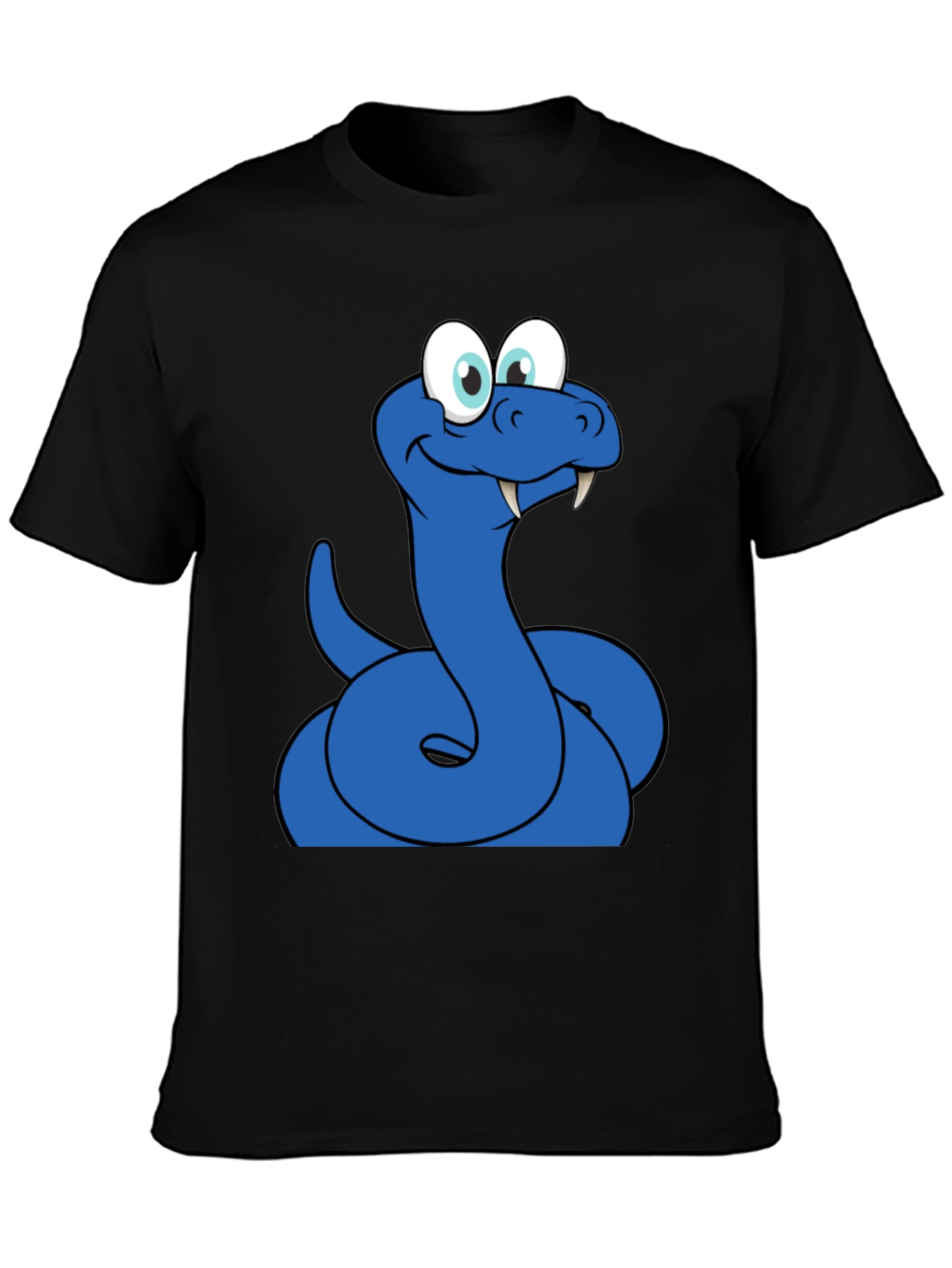 Cartoon Snake Graphic Tee - Mens Black T-Shirt