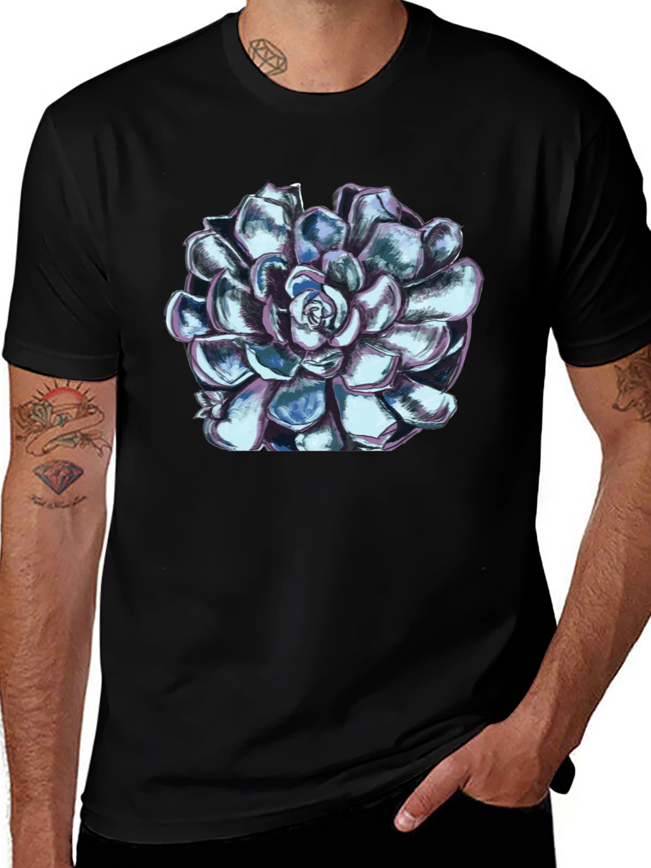 Succulent Graphic Tee - Black Unisex T-Shirt