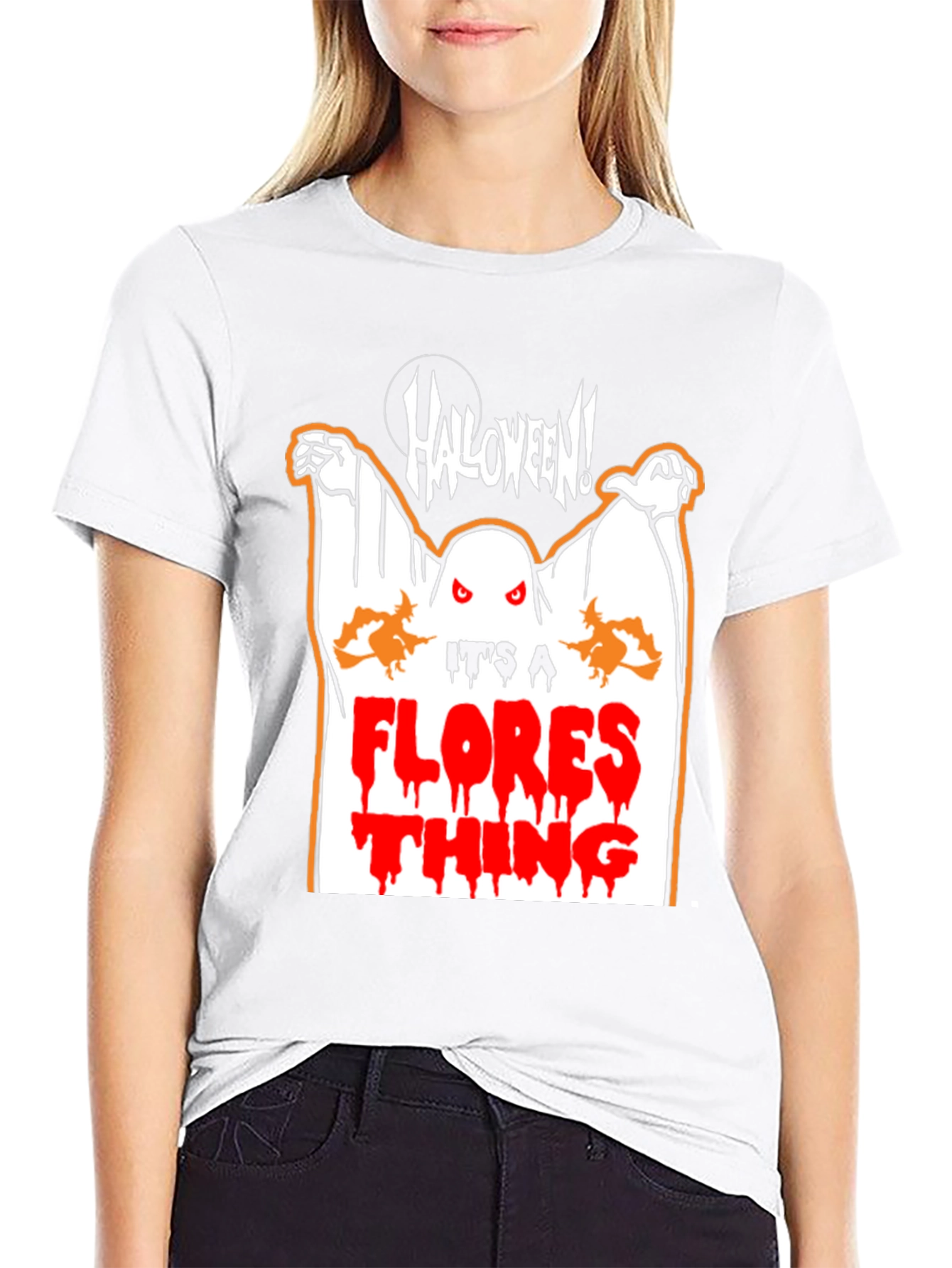 Halloween Ghost Flores T-Shirt