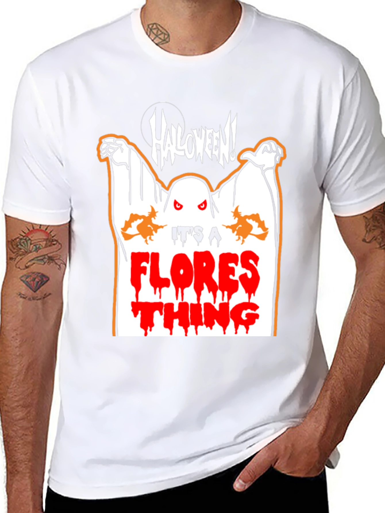 Halloween Ghost Flores T-Shirt