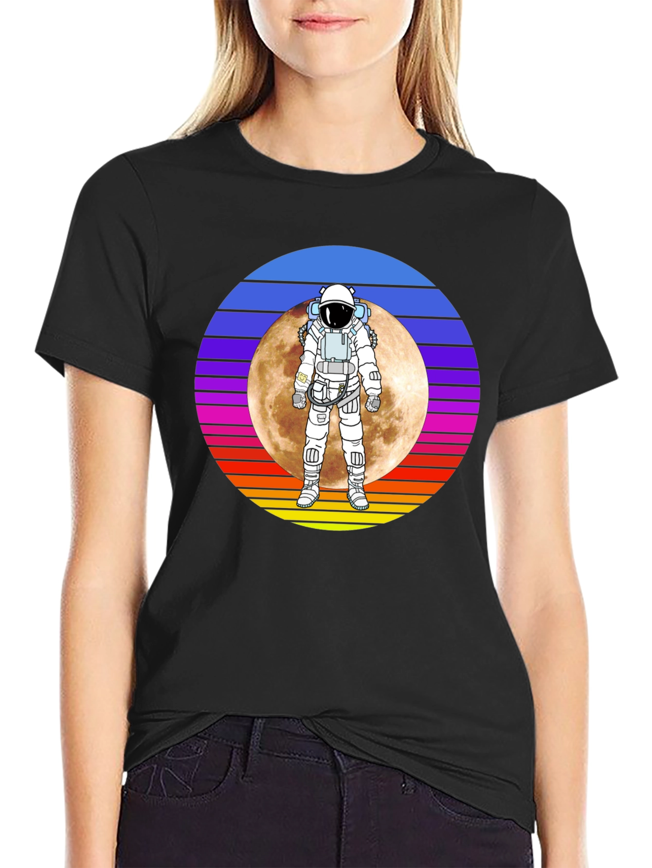 Astronaut Moon T-Shirt - Space Graphic Tee