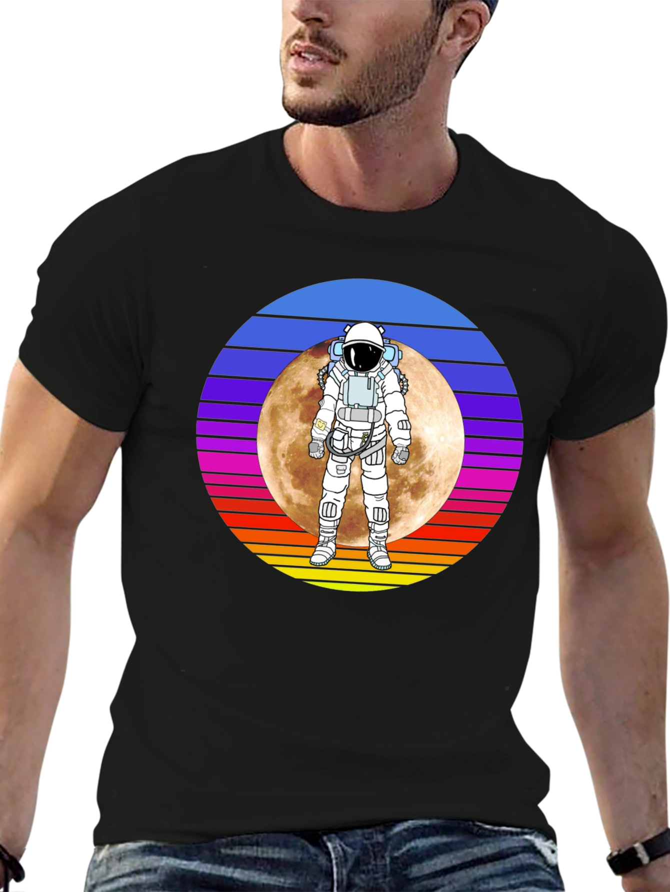 Astronaut Moon T-Shirt - Space Graphic Tee