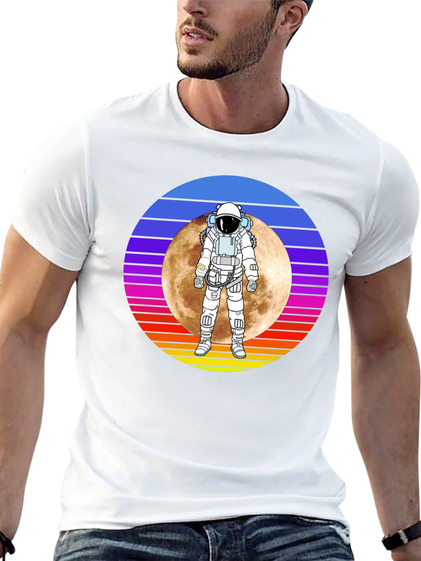 Astronaut Moon T-Shirt - Space Graphic Tee