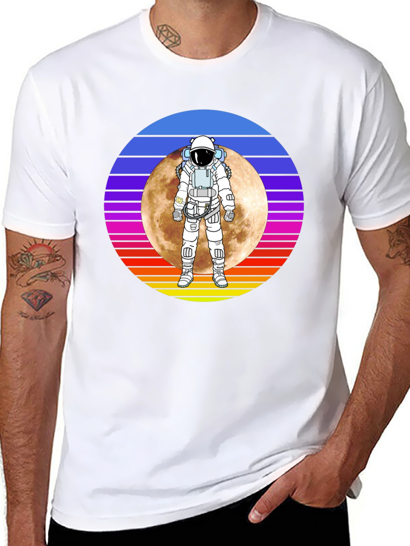 Astronaut Moon T-Shirt - Space Graphic Tee