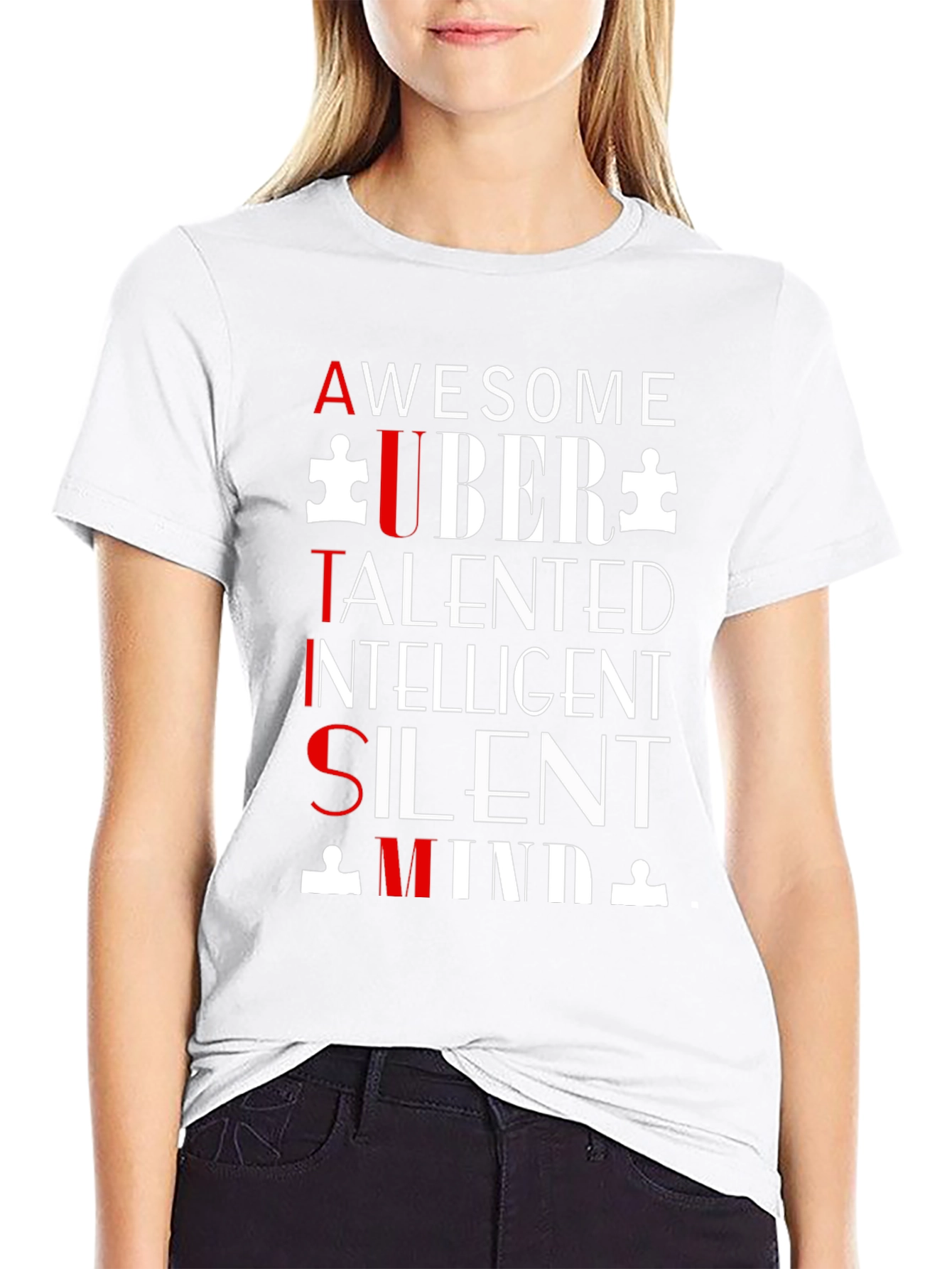 Autism Awareness Graphic Tee - Awesome Uber Talented