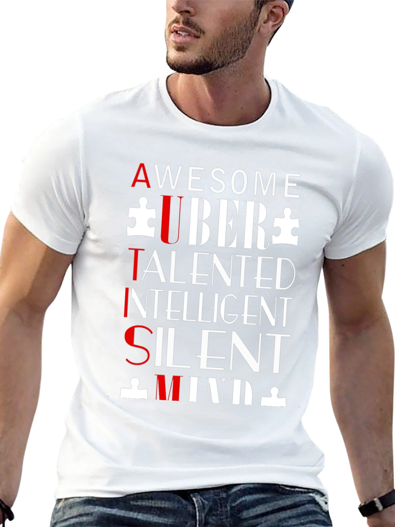 Autism Awareness Graphic Tee - Awesome Uber Talented