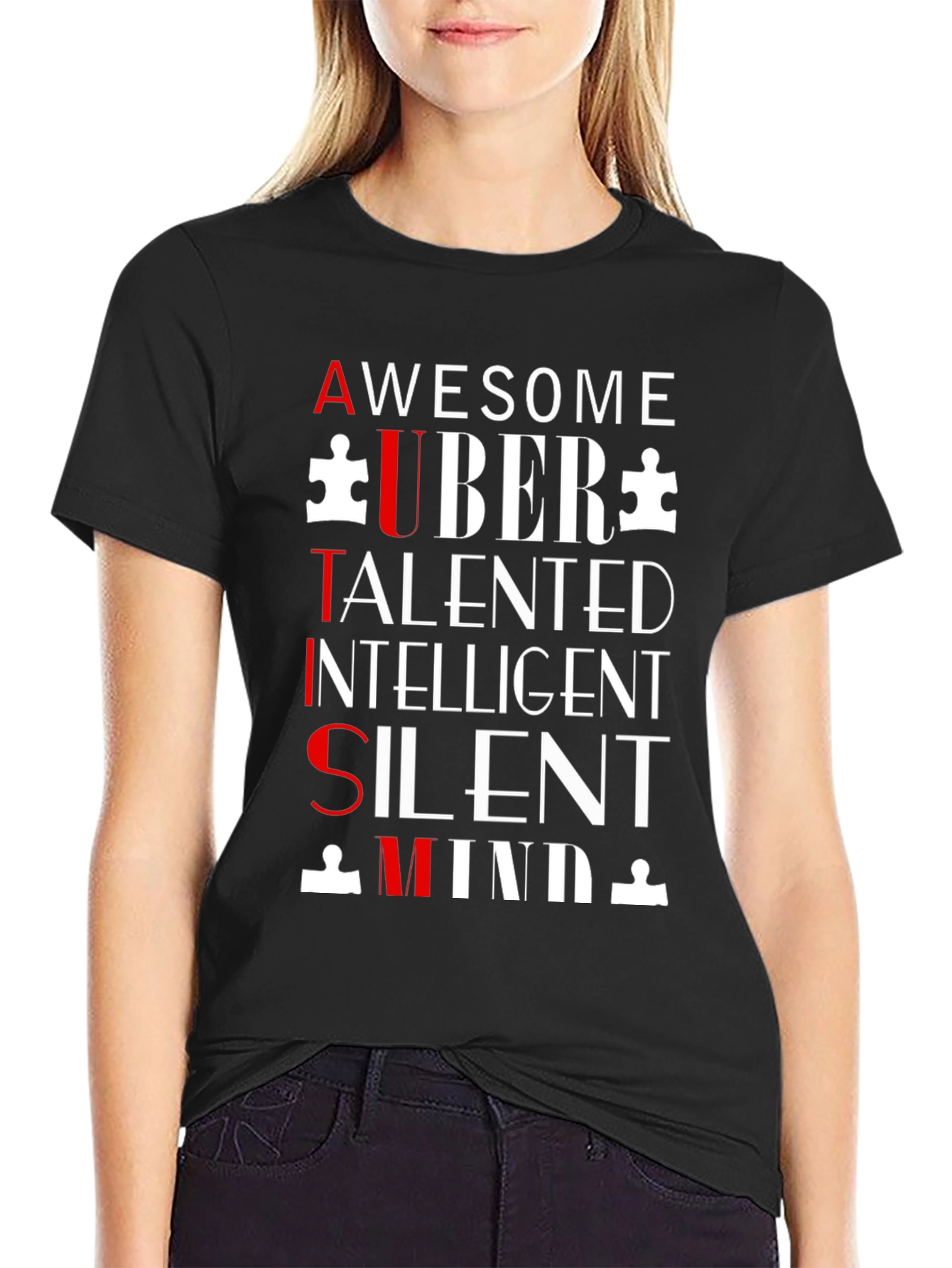 Autism Awareness Graphic Tee - Awesome Uber Talented