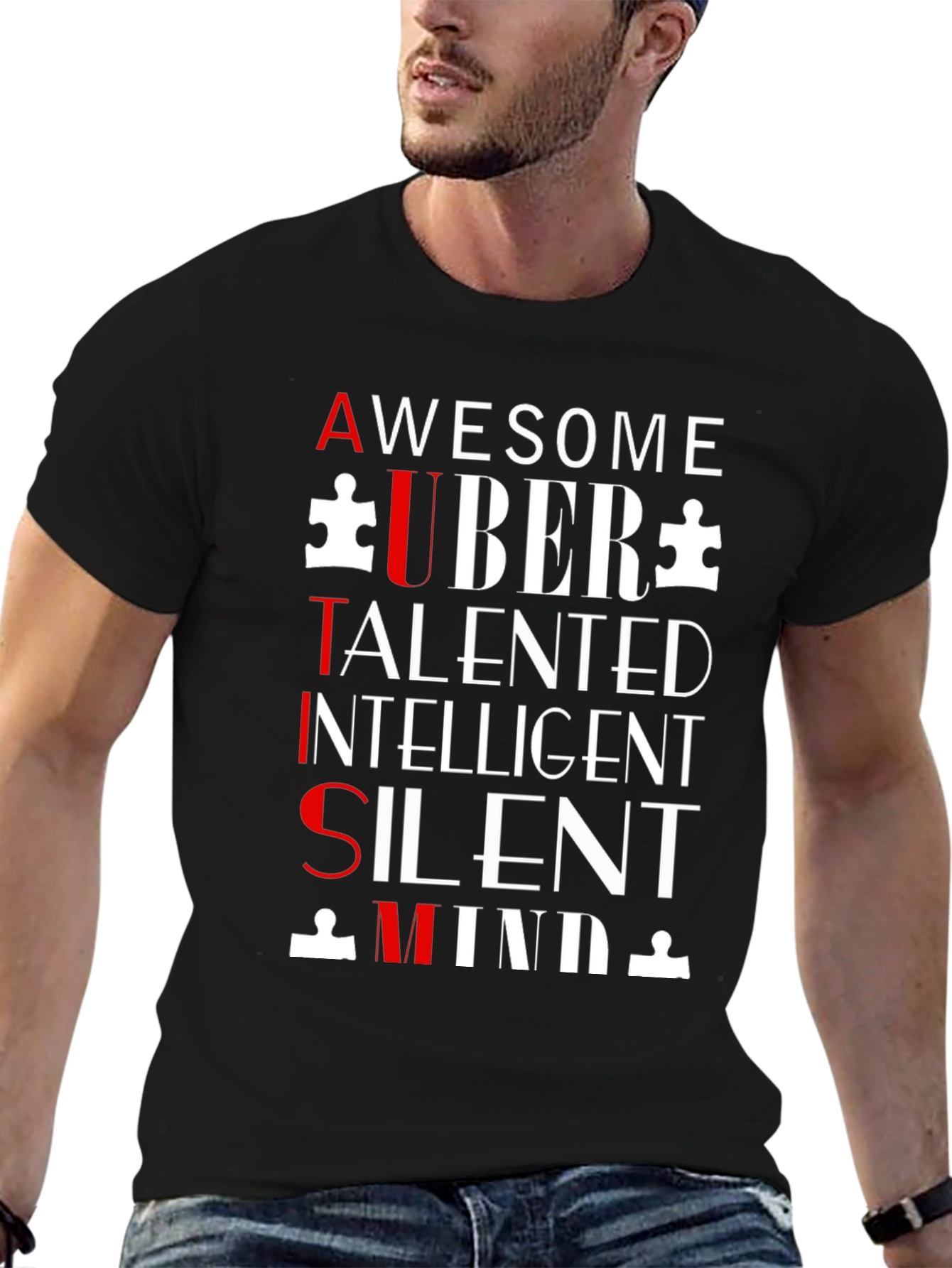 Autism Awareness Graphic Tee - Awesome Uber Talented