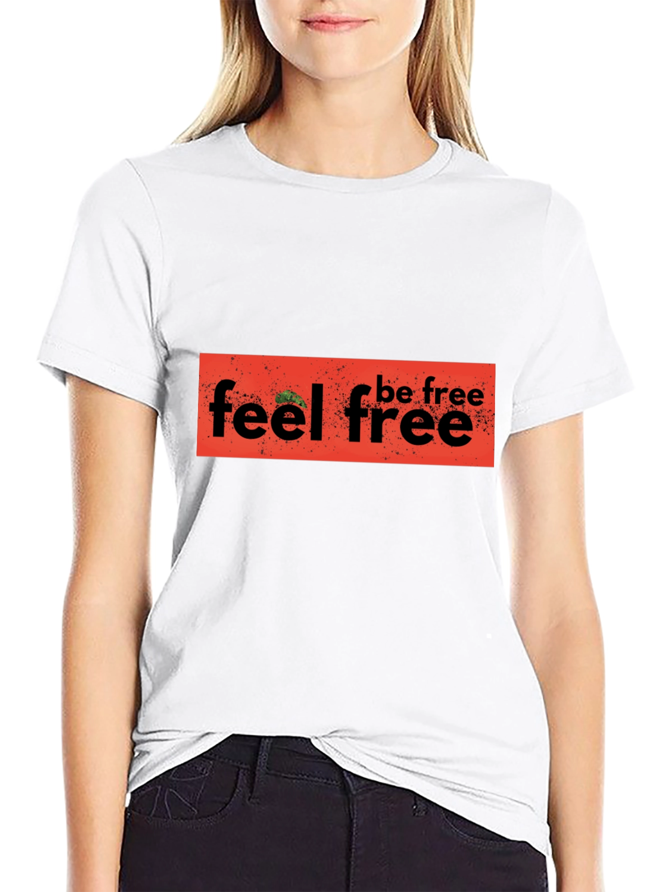 Feel Free Graphic Black T-Shirt