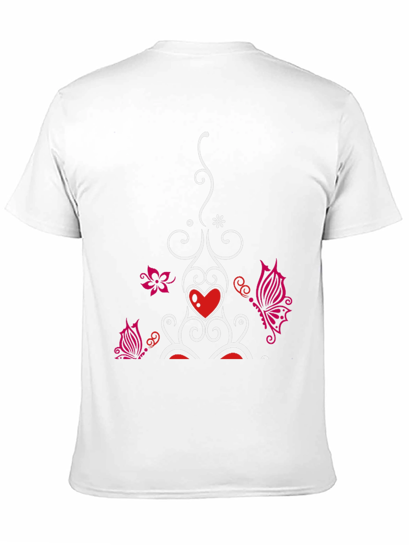 Heart Butterfly Graphic Black T-Shirt