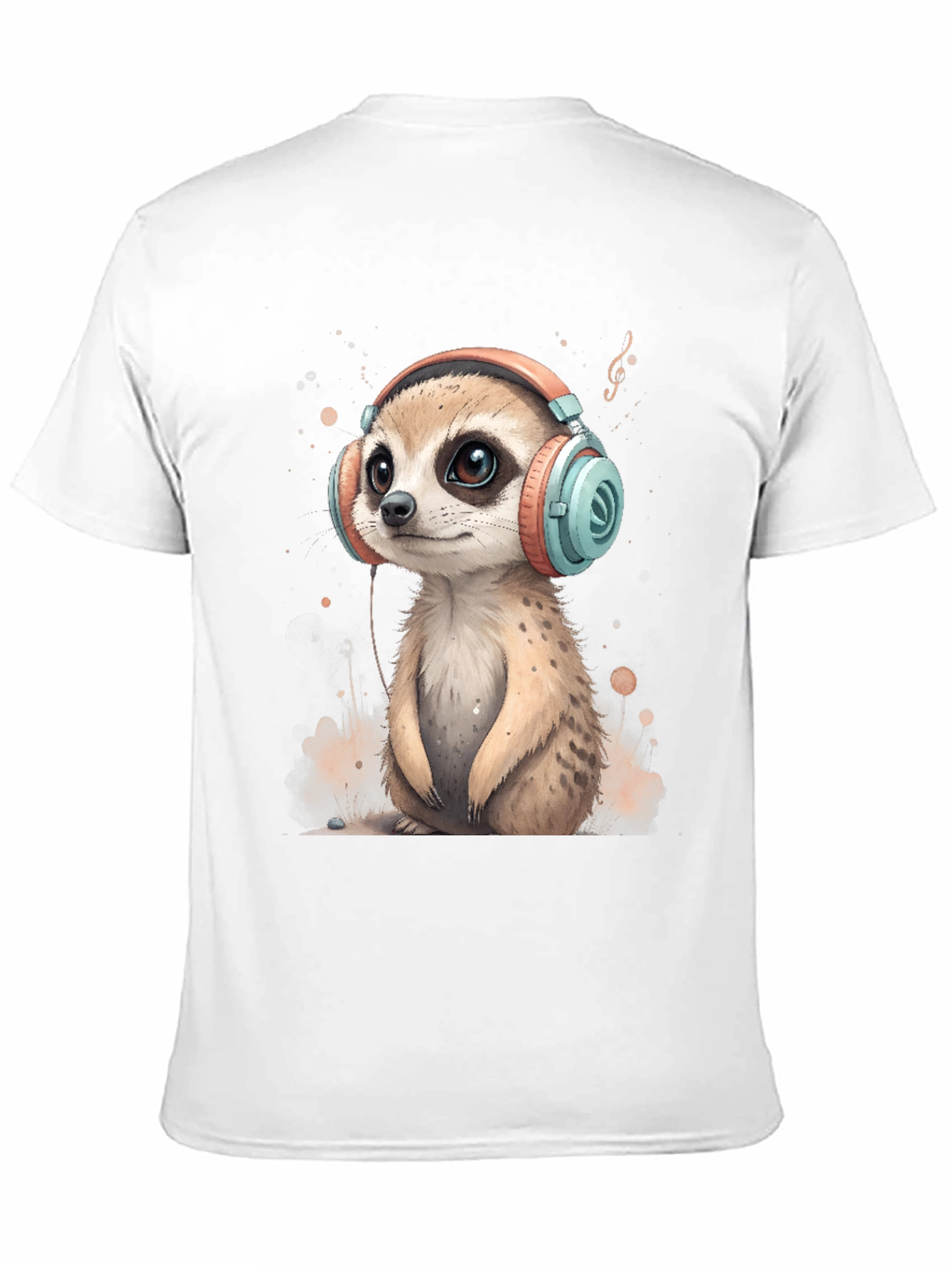 Meerkat in Headphones Graphic Tee - Cool & Cute