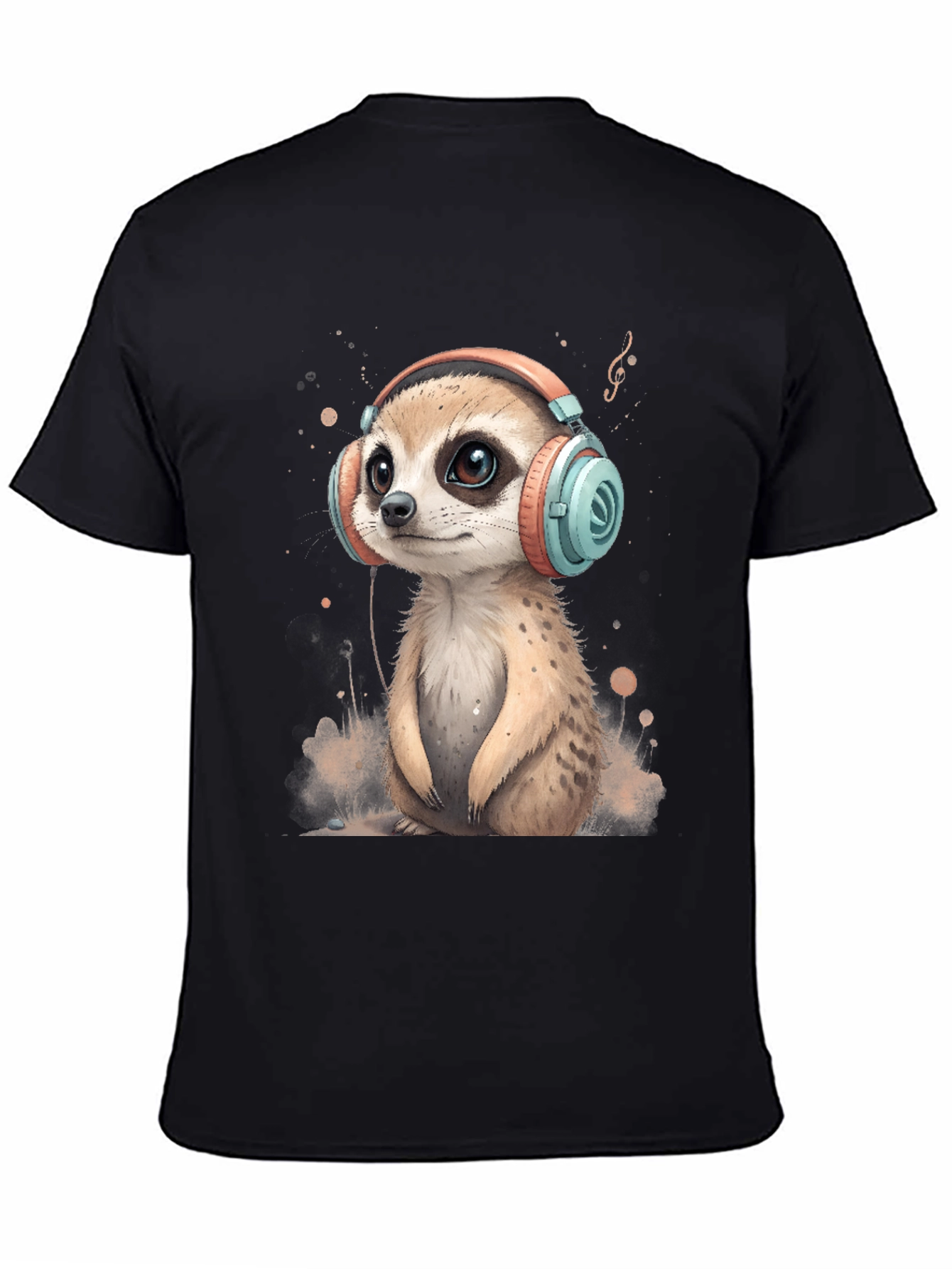 Meerkat in Headphones Graphic Tee - Cool & Cute
