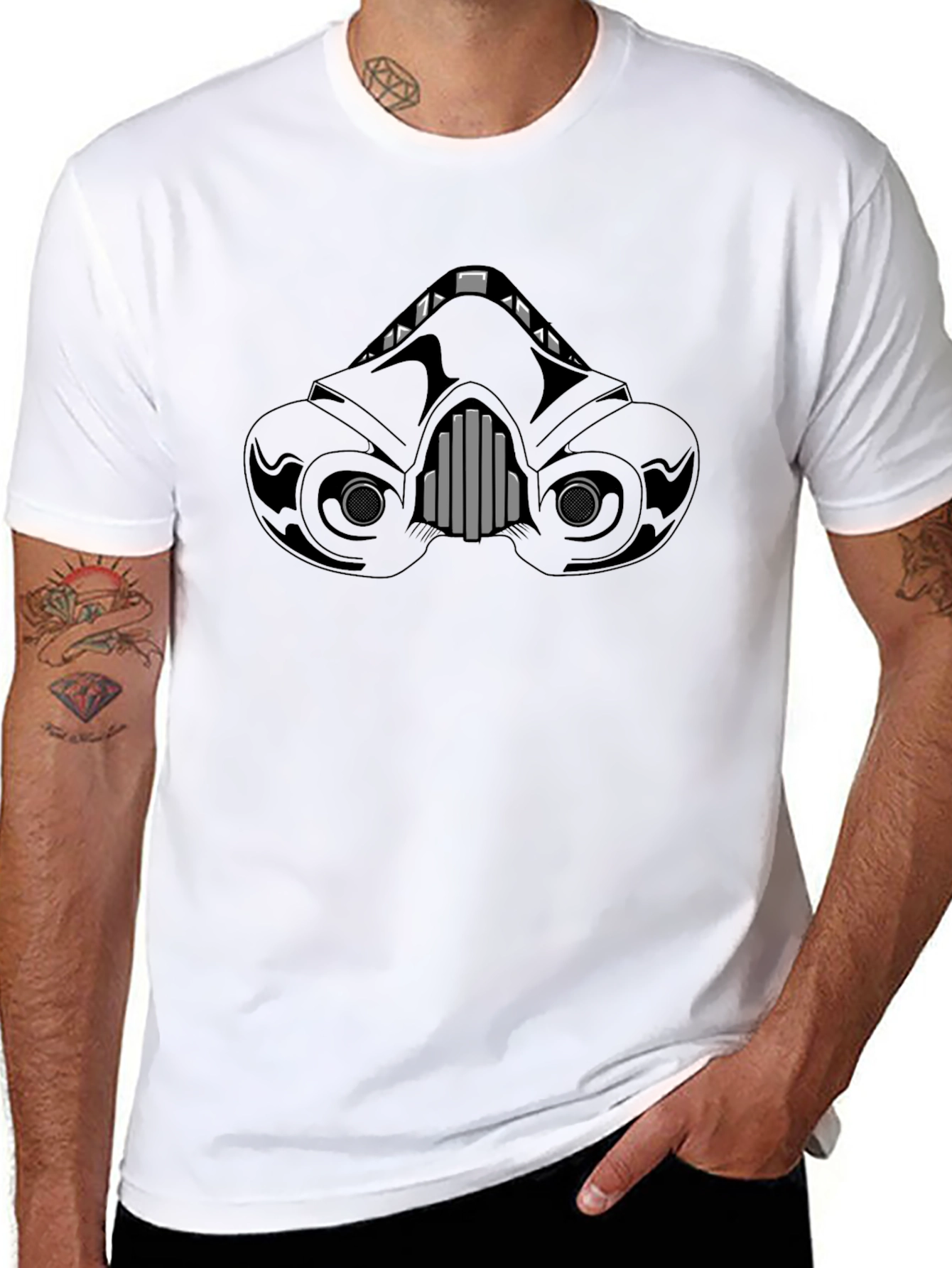 Dark Trooper Mask Graphic Tee - Sci-Fi Fan Apparel