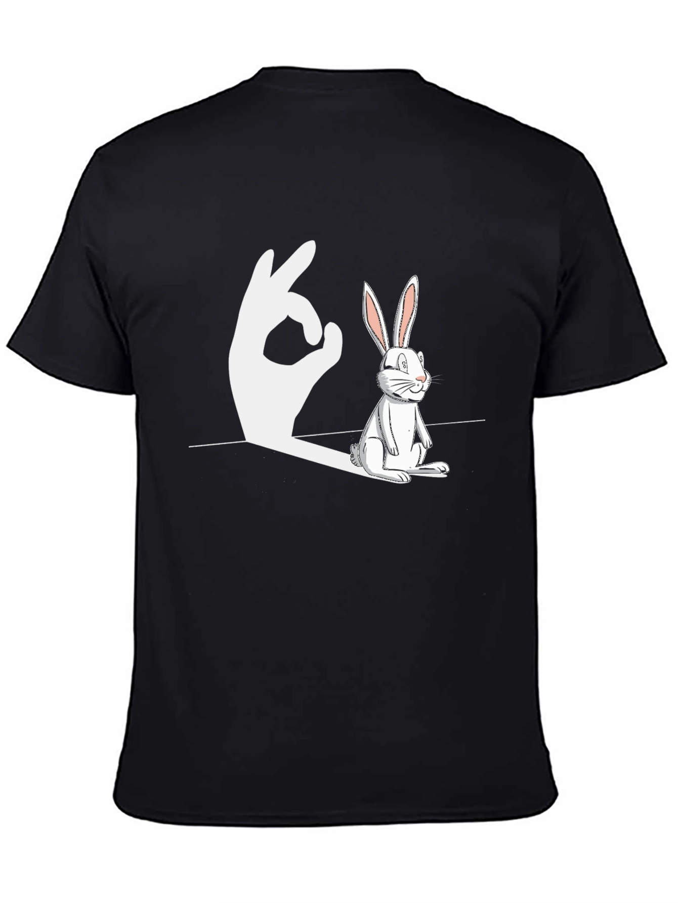 Rabbit Shadow Hand Gesture Funny Graphic T-Shirt