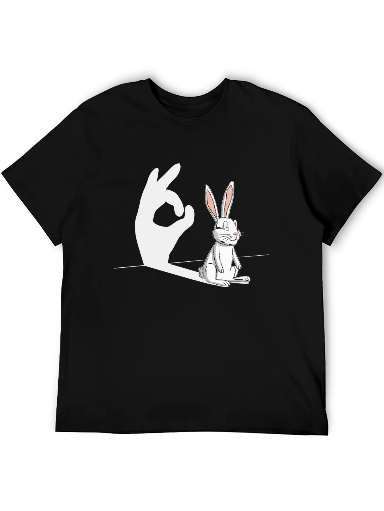 Rabbit Shadow Hand Gesture Funny Graphic T-Shirt