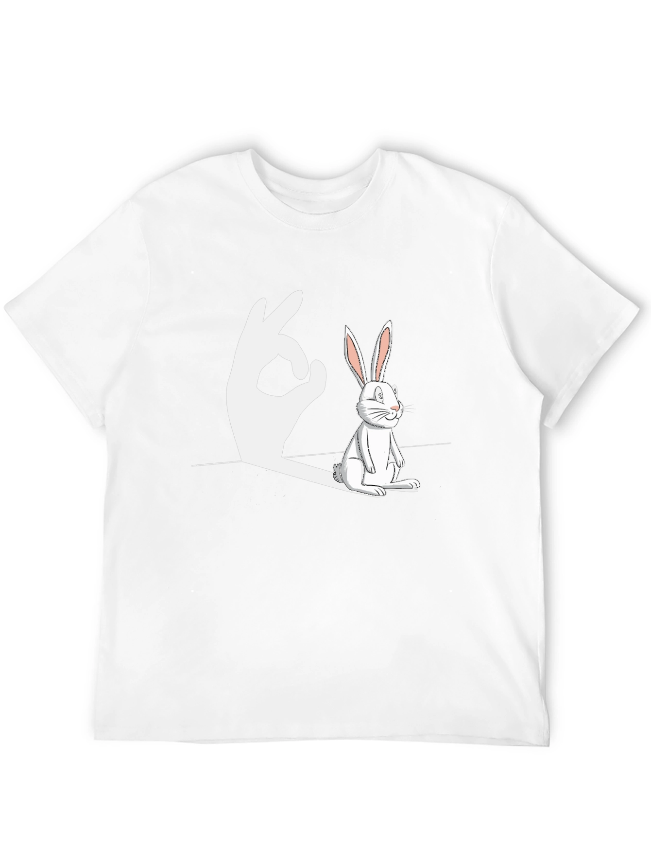 Rabbit Shadow Hand Gesture Funny Graphic T-Shirt