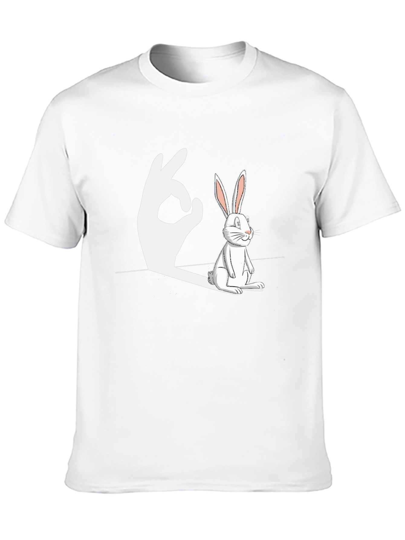 Rabbit Shadow Hand Gesture Funny Graphic T-Shirt