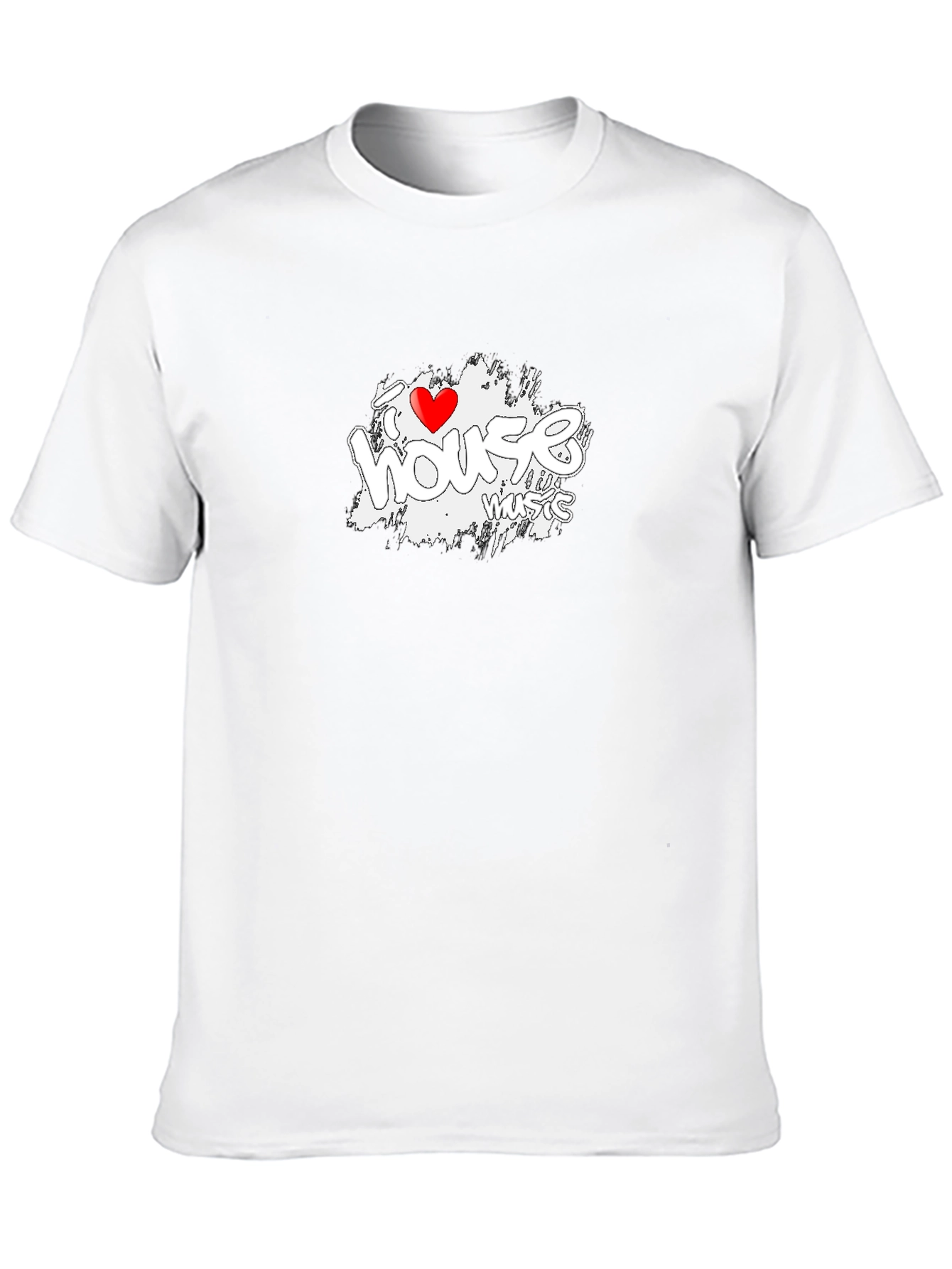 I Love House Music Graphic Tee - Black