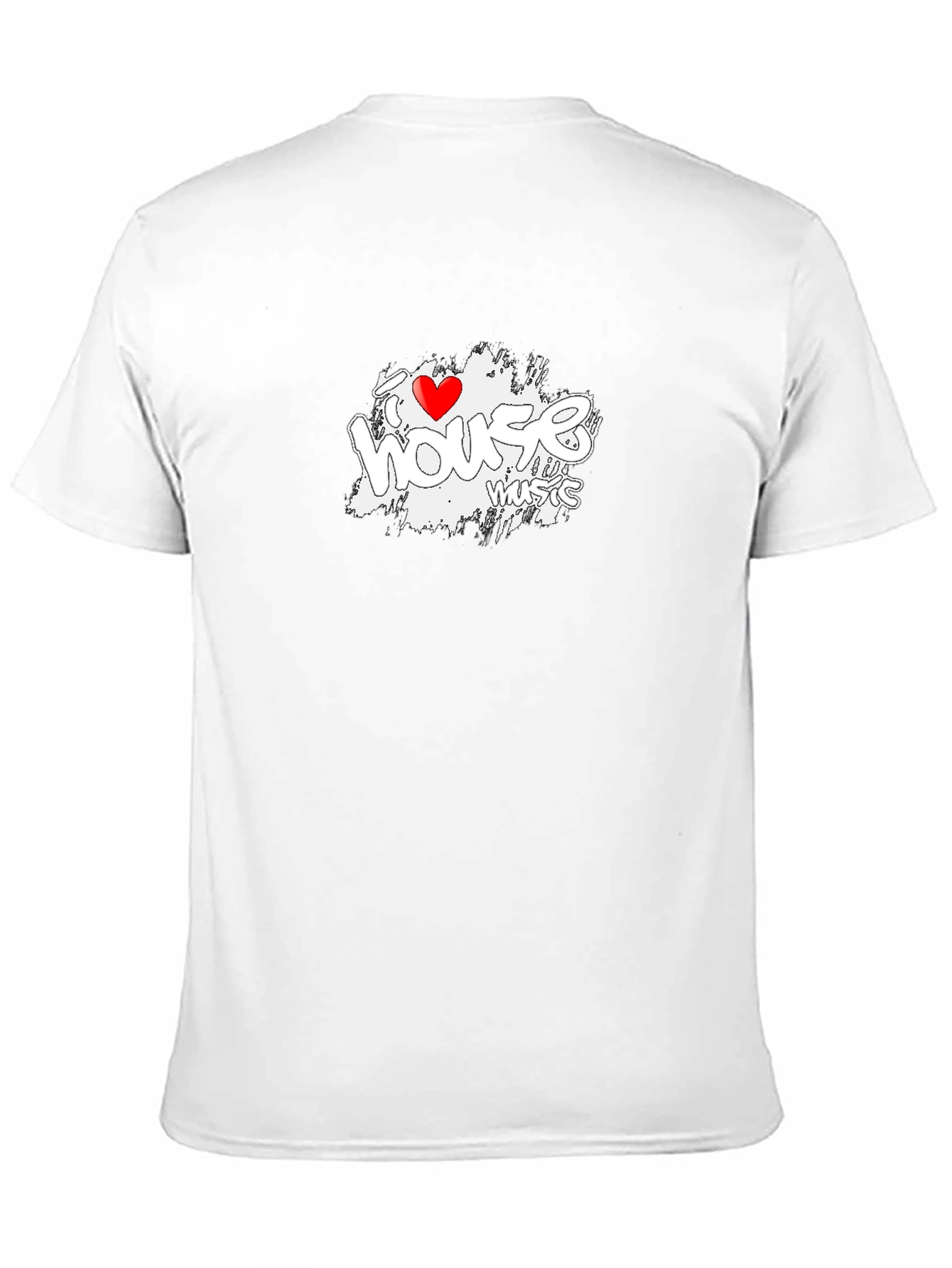 I Love House Music Graphic Tee - Black
