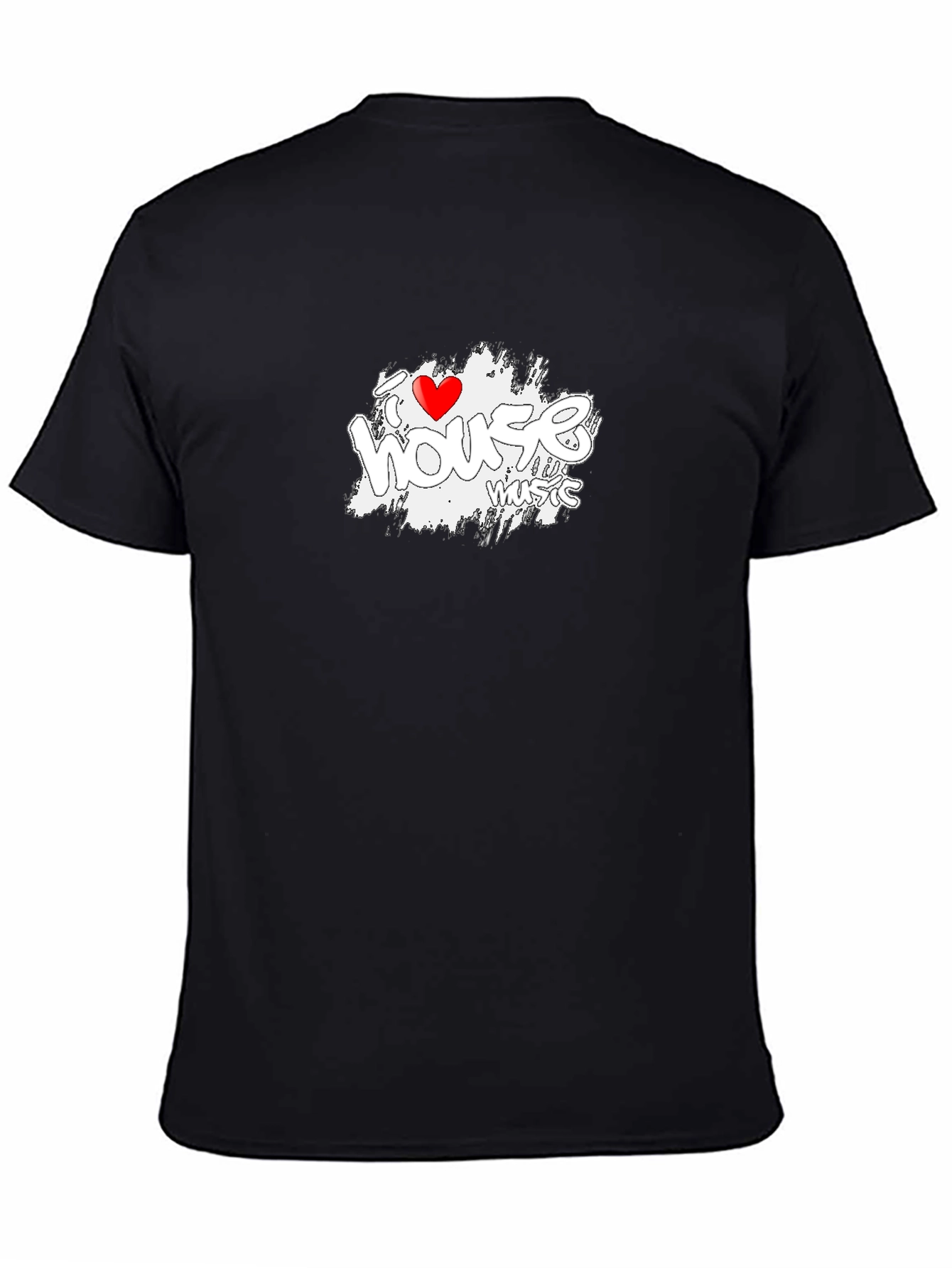 I Love House Music Graphic Tee - Black