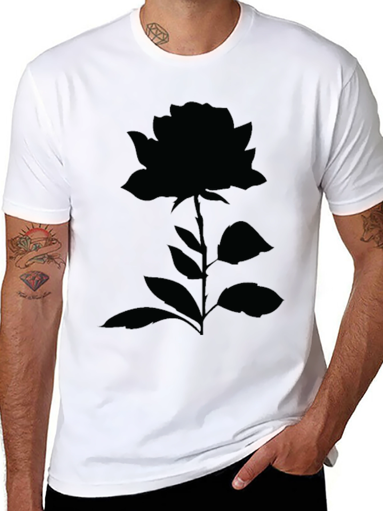 Black Rose Graphic Tee - Stylish & Modern