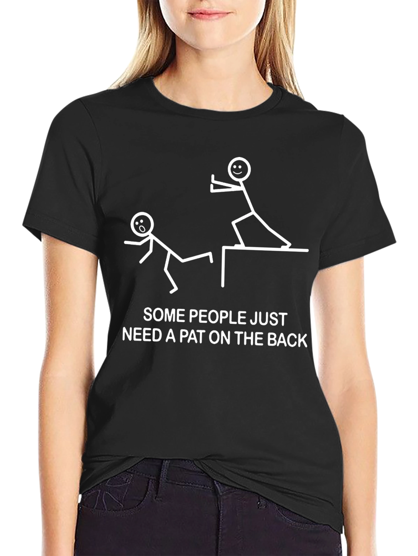 Funny Stick Figure Black T-Shirt