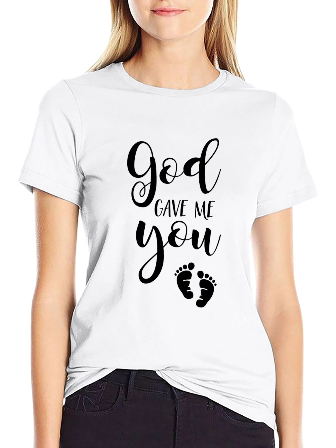 God Gave Me You - Black Graphic T-Shirt