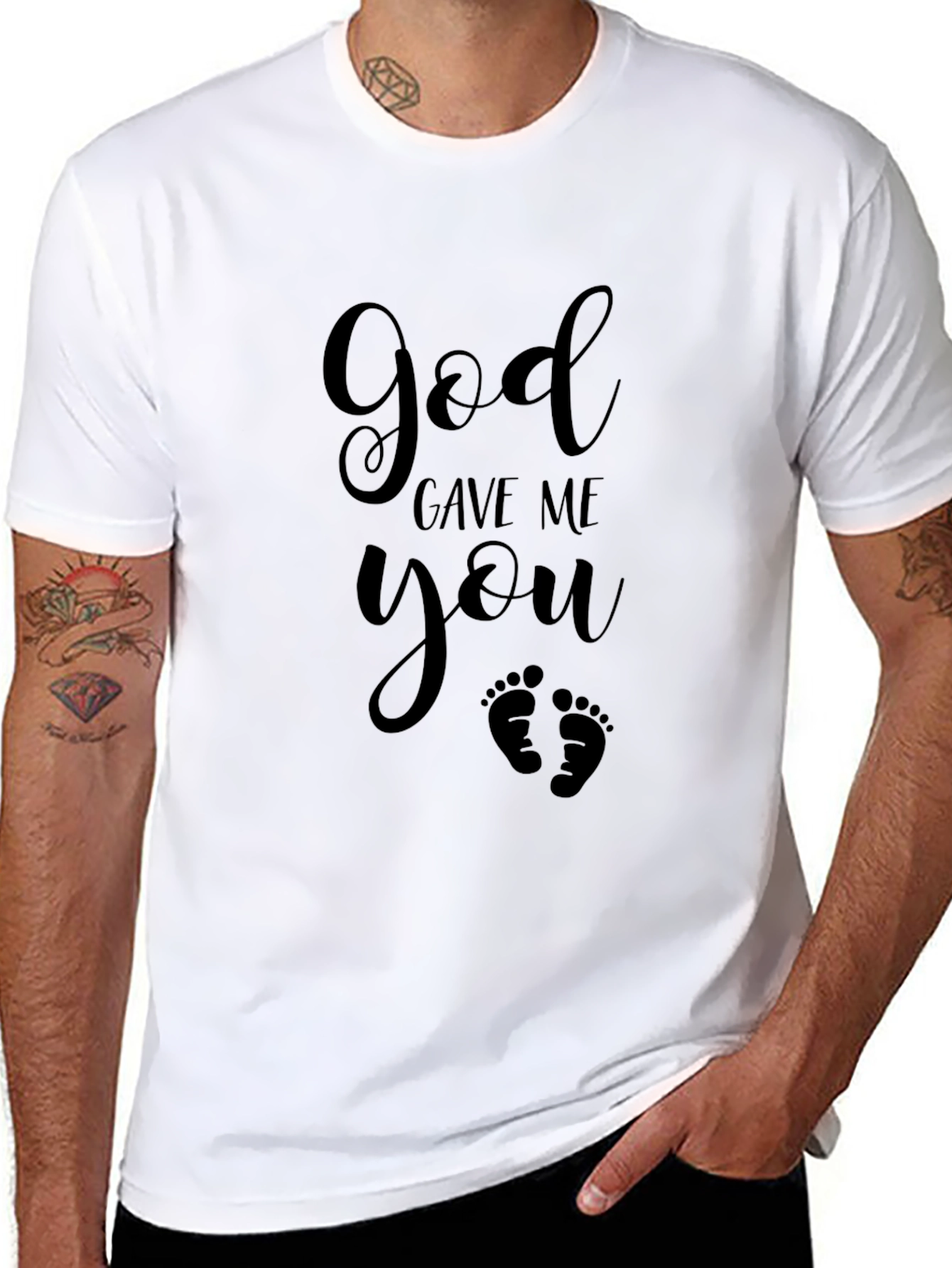 God Gave Me You - Black Graphic T-Shirt