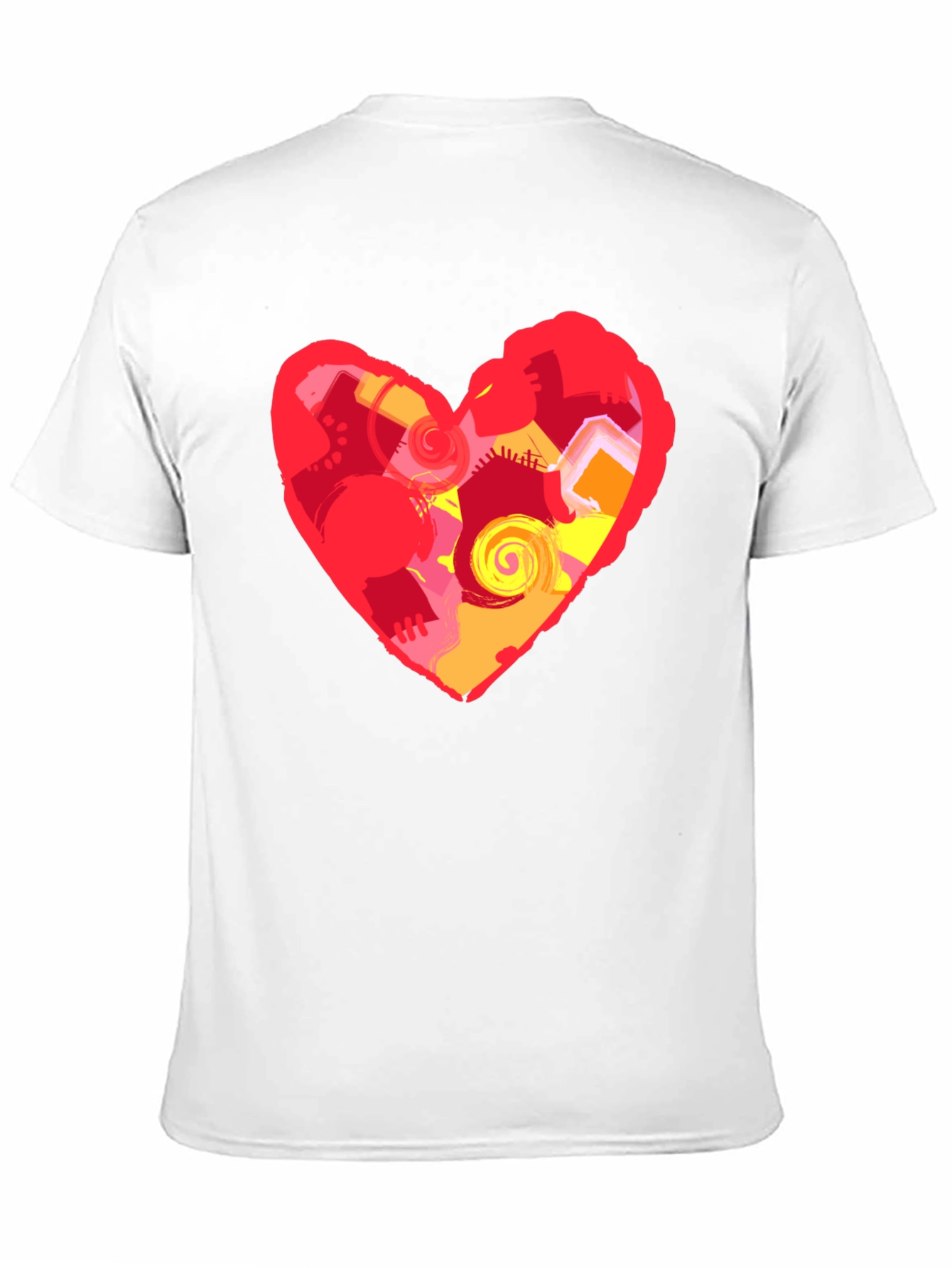 Abstract Heart Graphic Black T-Shirt