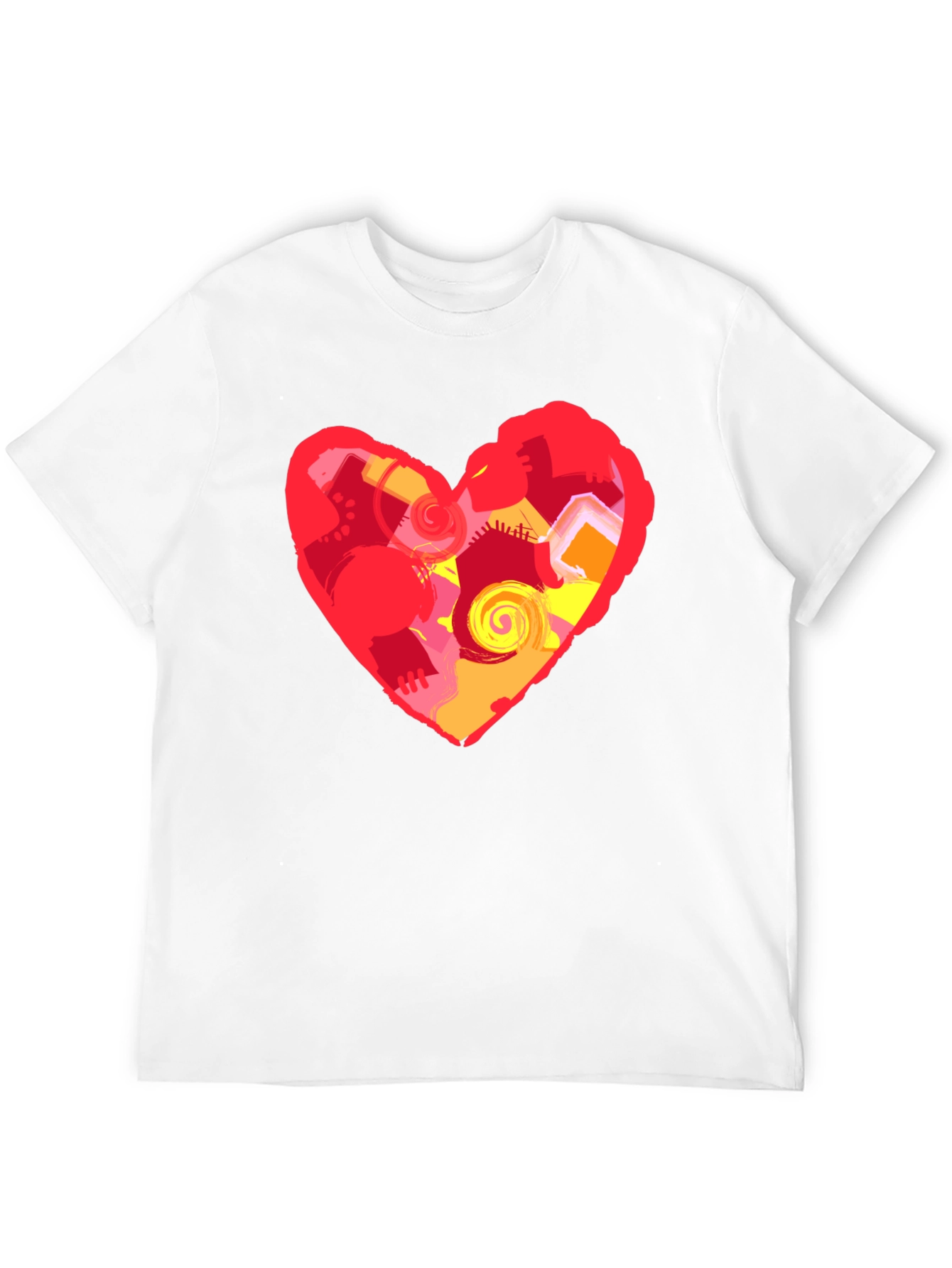 Abstract Heart Graphic Black T-Shirt