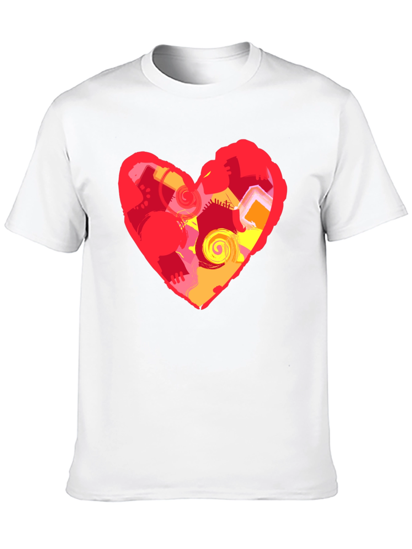 Abstract Heart Graphic Black T-Shirt