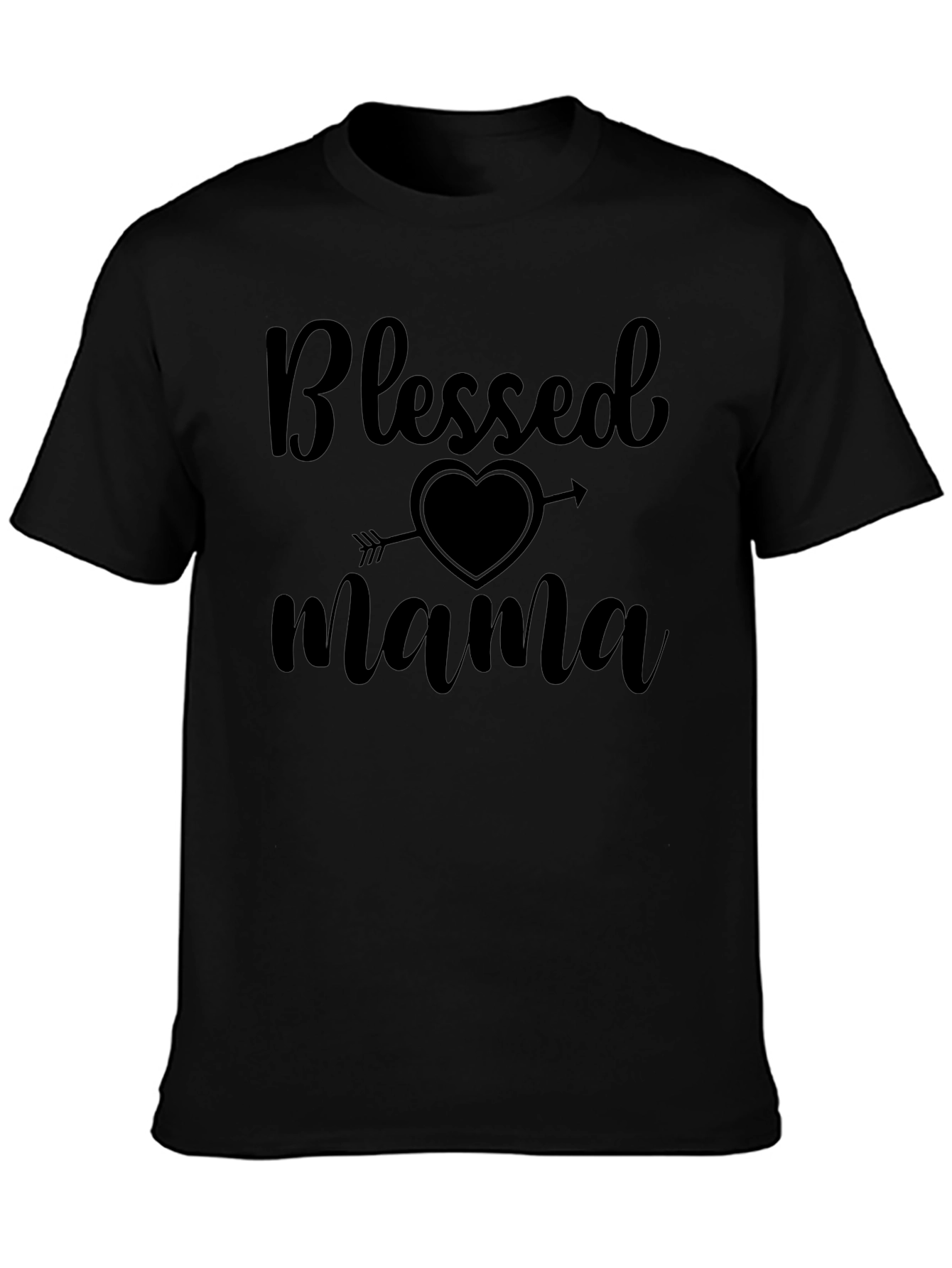 Blessed Mama Graphic Tee - Black T-Shirt