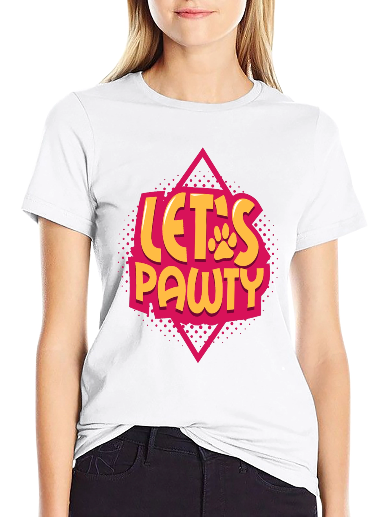 Lets Pawty Black Graphic Tee