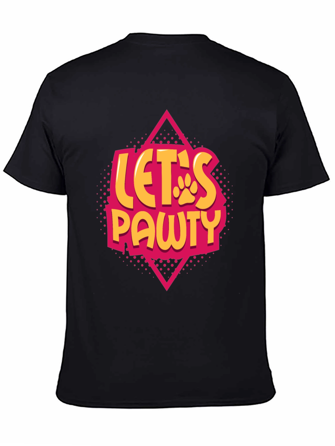 Lets Pawty Black Graphic Tee