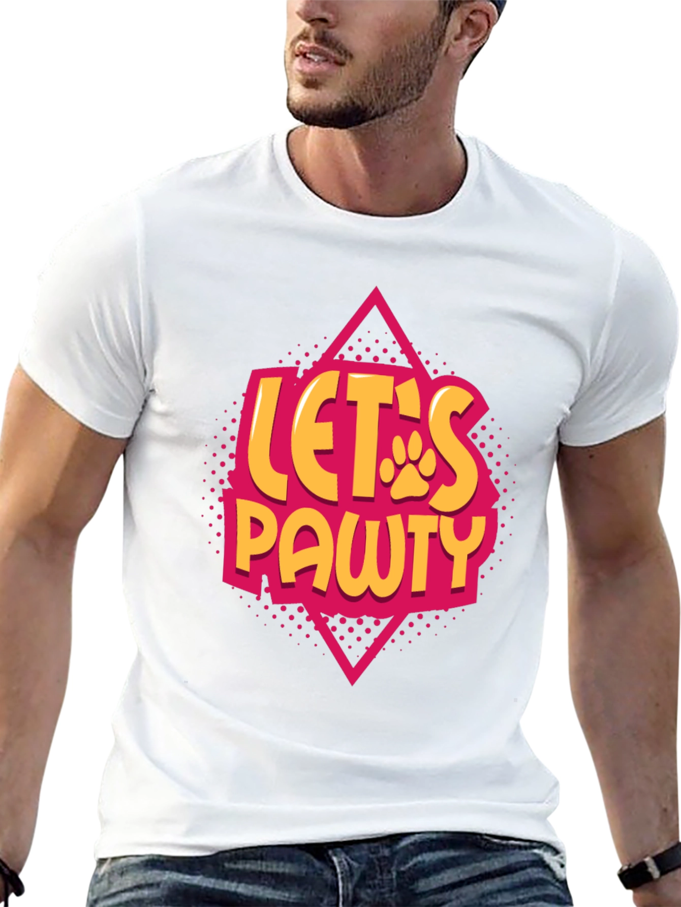 Lets Pawty Black Graphic Tee