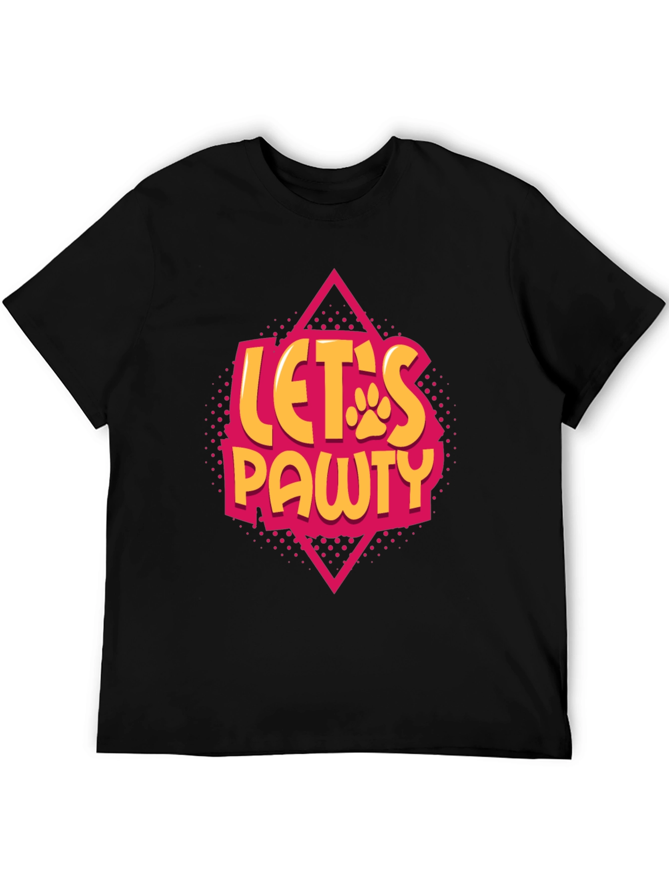 Lets Pawty Black Graphic Tee