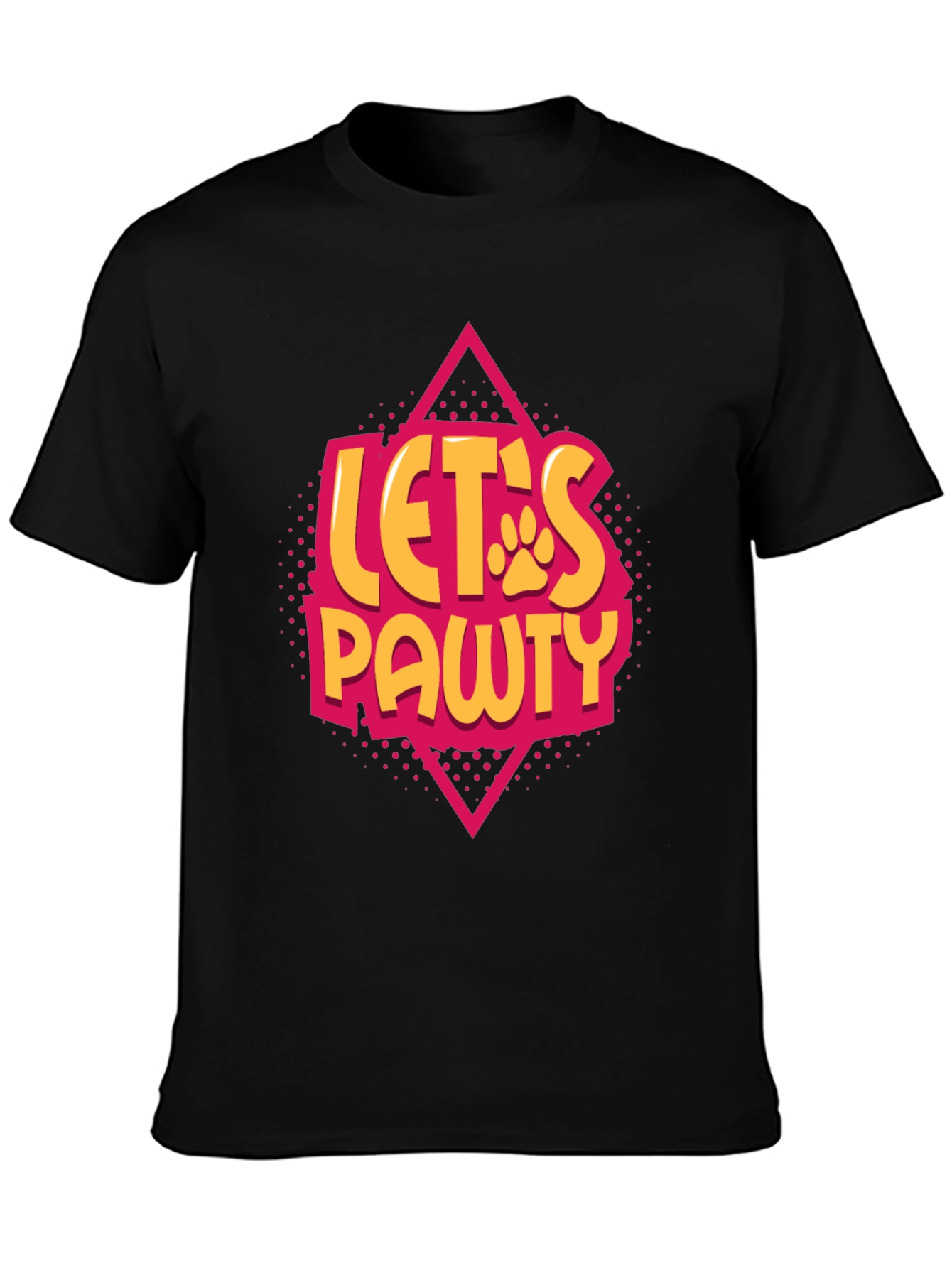 Lets Pawty Black Graphic Tee
