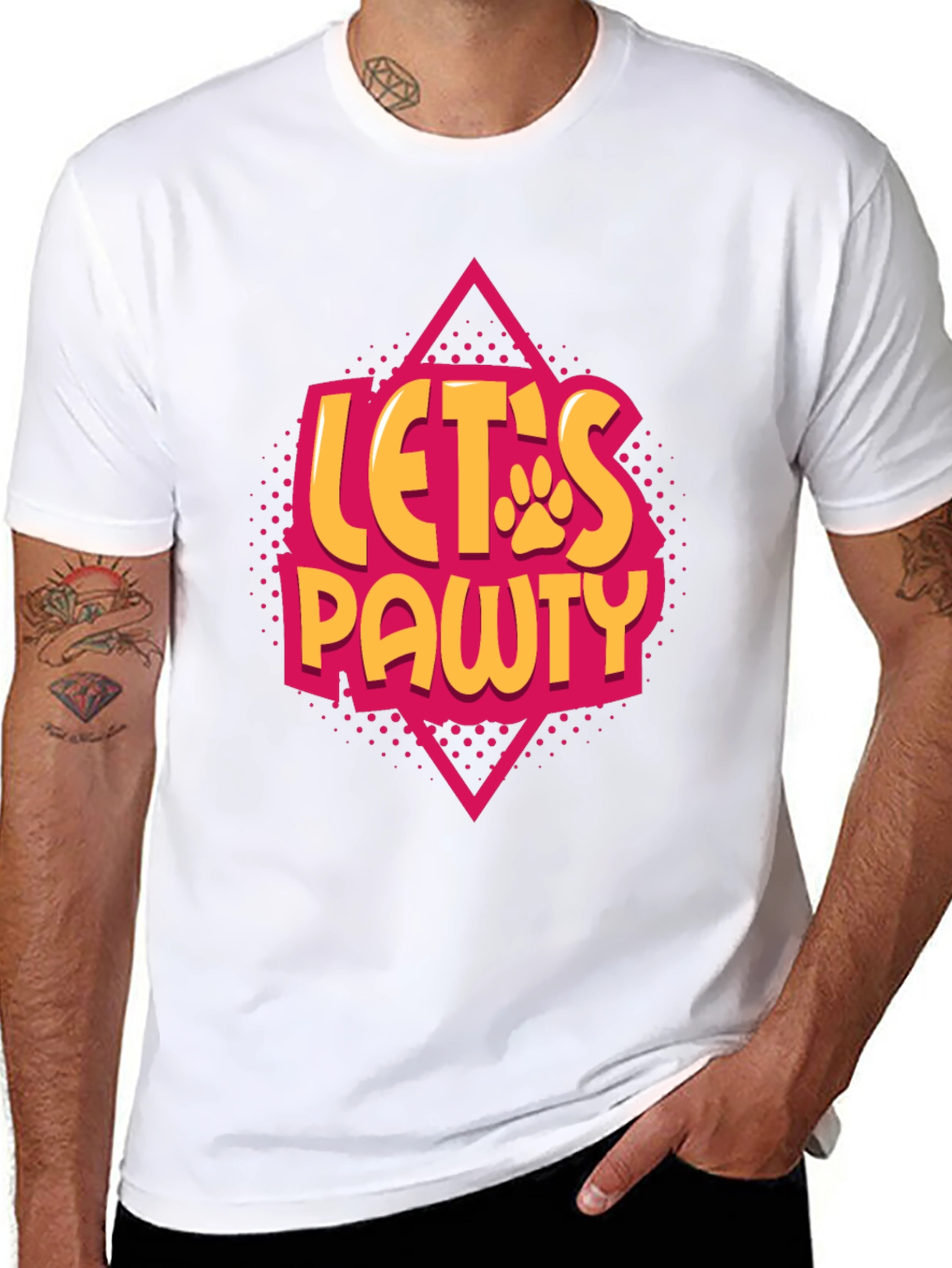 Lets Pawty Black Graphic Tee