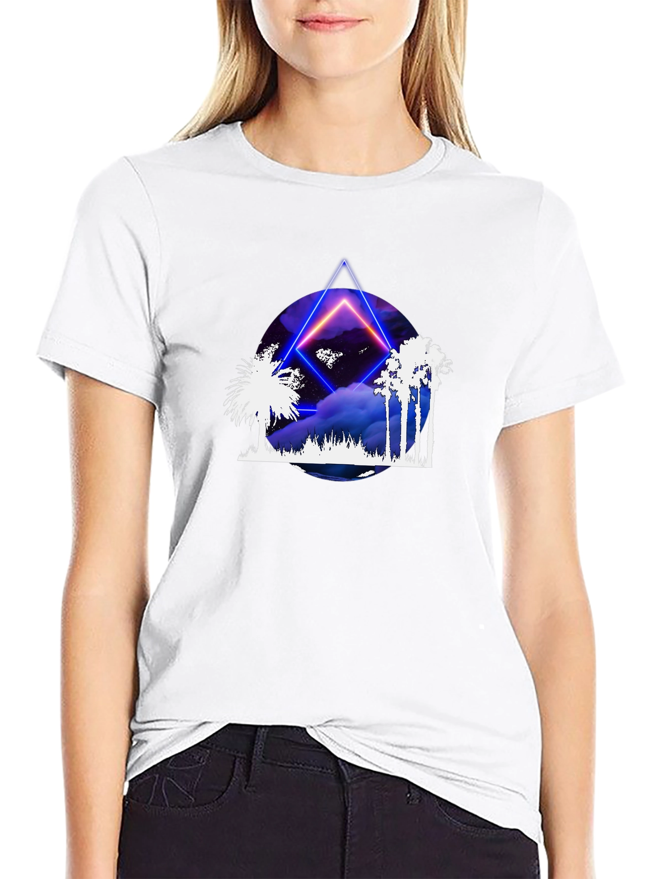 Neon Palm Tree T-Shirt - Retro Graphic Tee